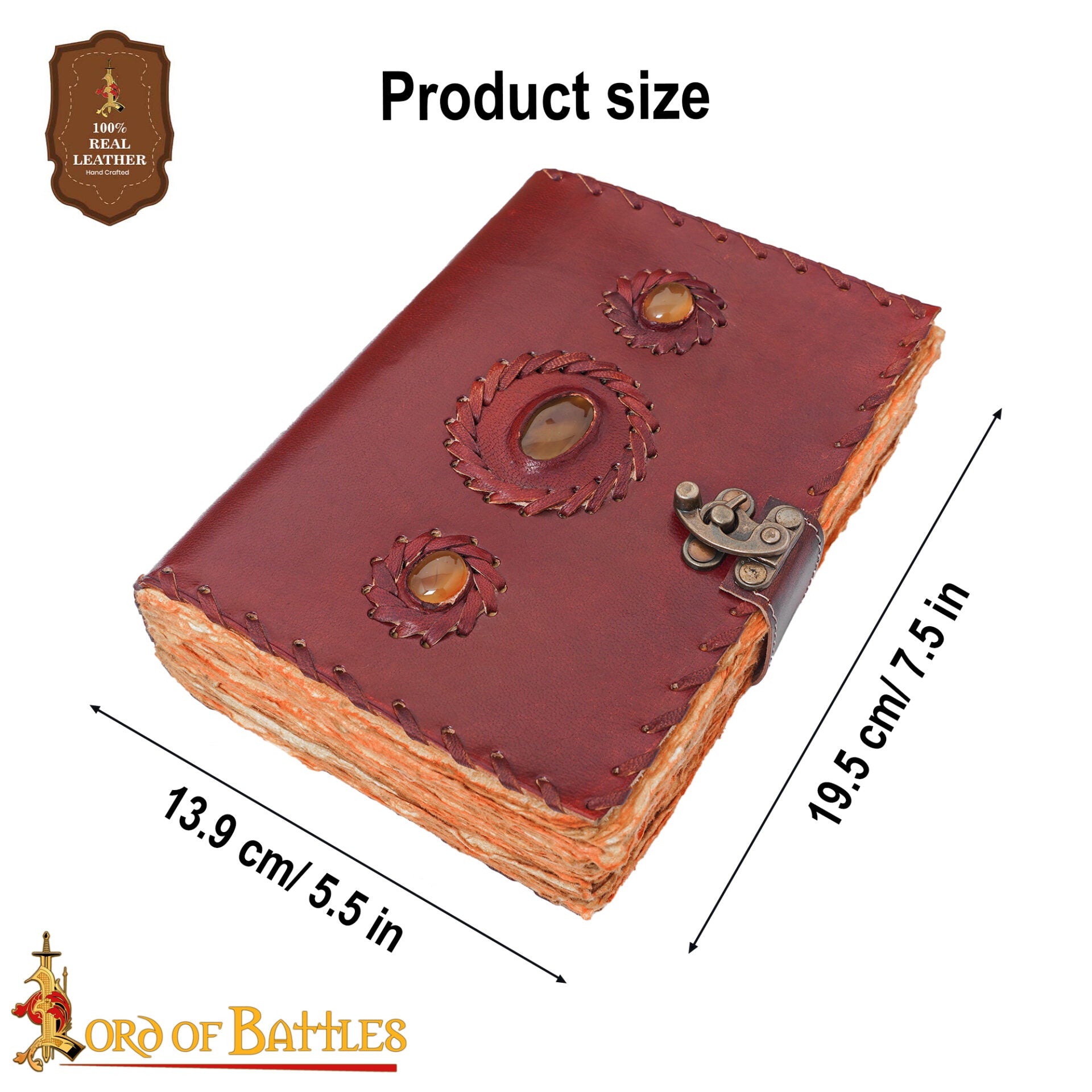 Imagen única de: Diario Medieval de Notas de Piel Auténtica Hecho a Mano