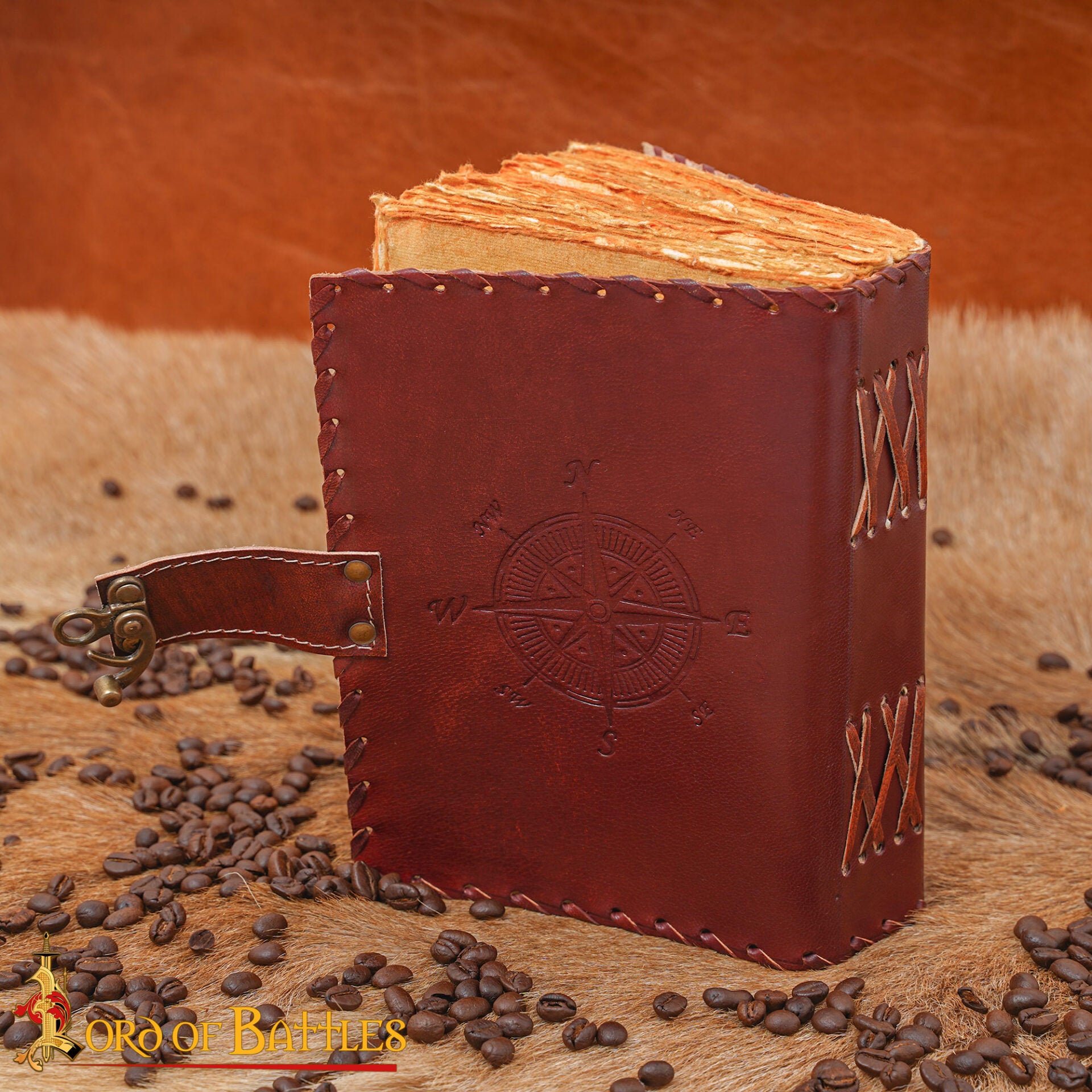 Imagen única de: Diario Medieval de Notas de Piel Auténtica Hecho a Mano