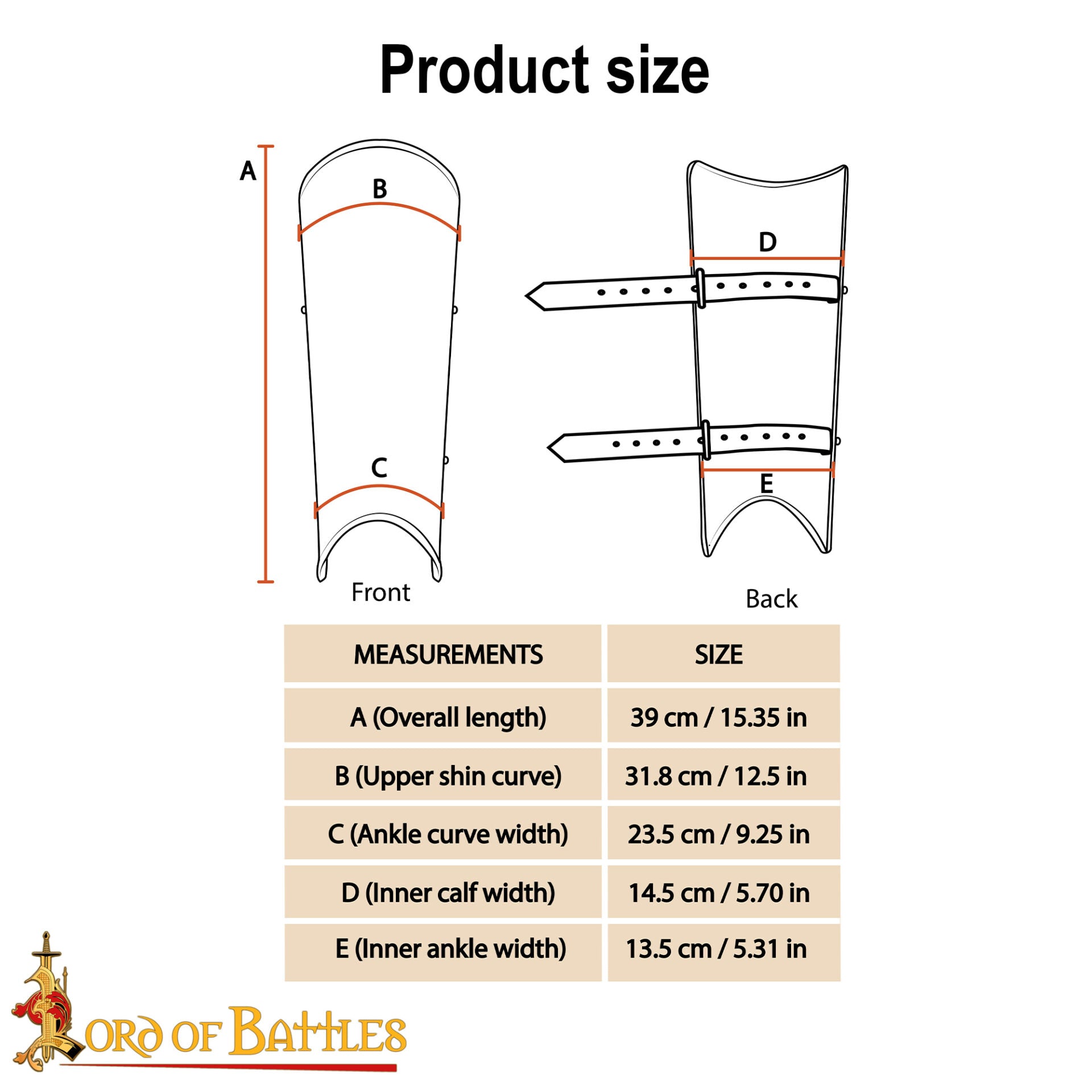Grebas Medievales de Acero - Armadura de Pierna Simple para Larp y Disfraces - Imagen 3