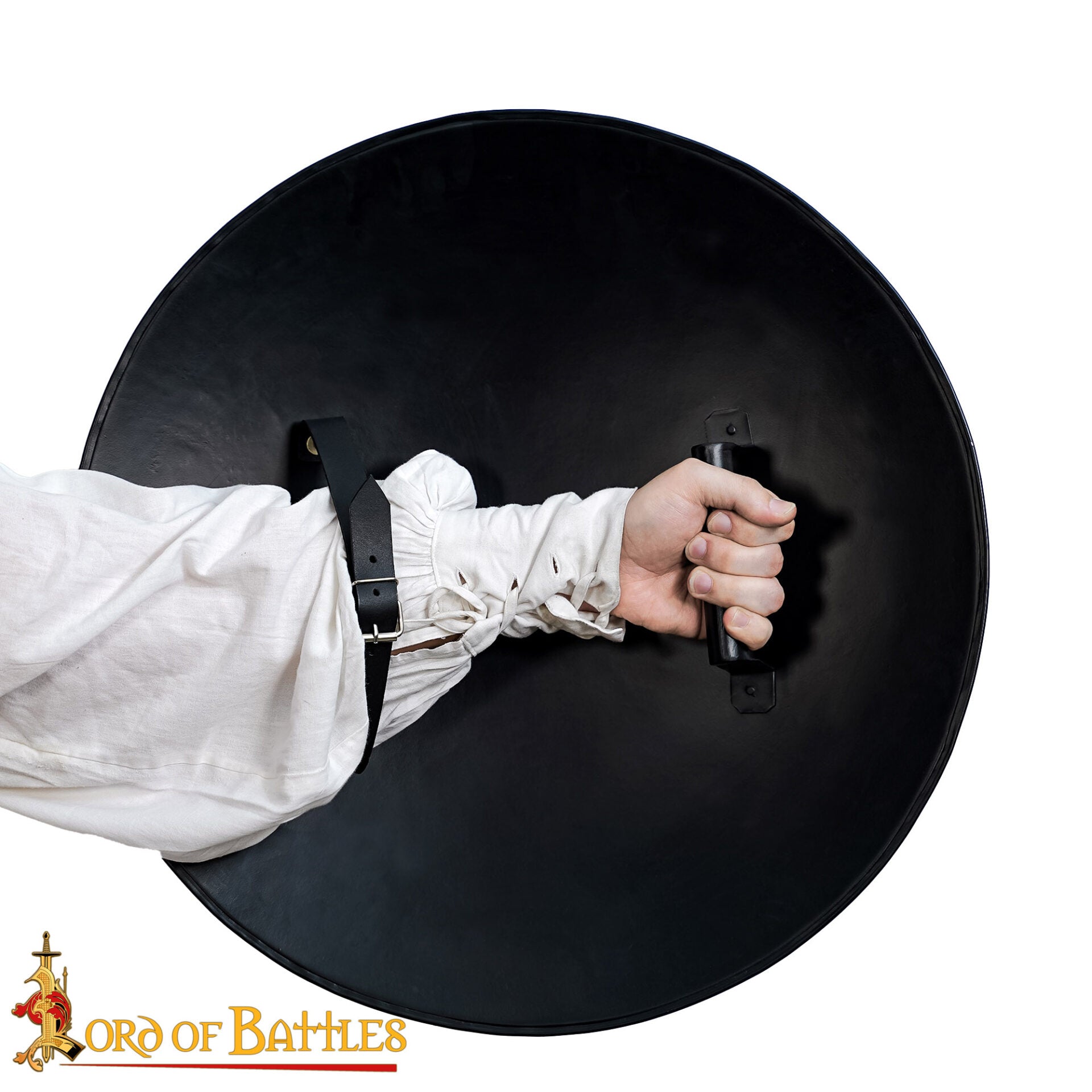 Imagen única de: Escudo Redondo de Acero con Asa Central - 22" - Negro - Acero Calibre 18