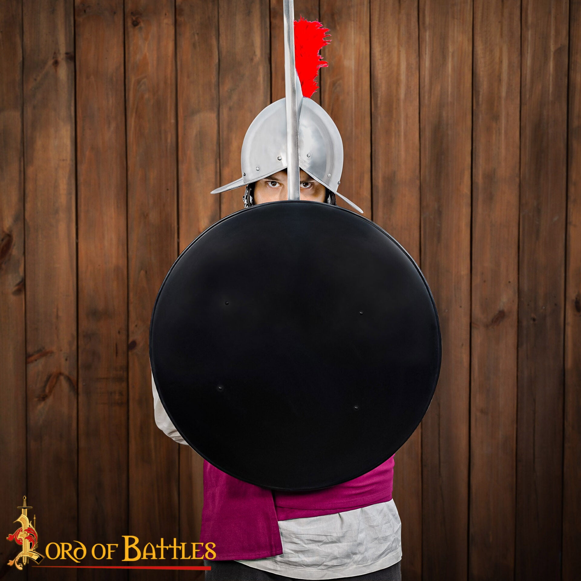 Imagen única de: Escudo Redondo de Acero con Asa Central - 22" - Negro - Acero Calibre 18