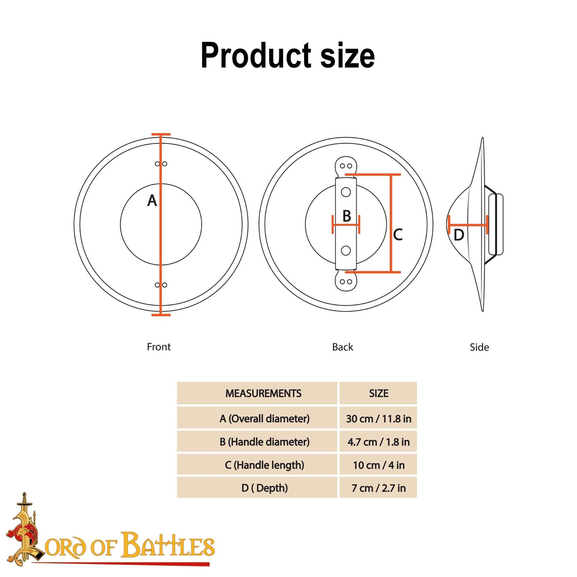 Imagen única de: Escudo Medieval con Empuñadura de Madera | Larp & Display