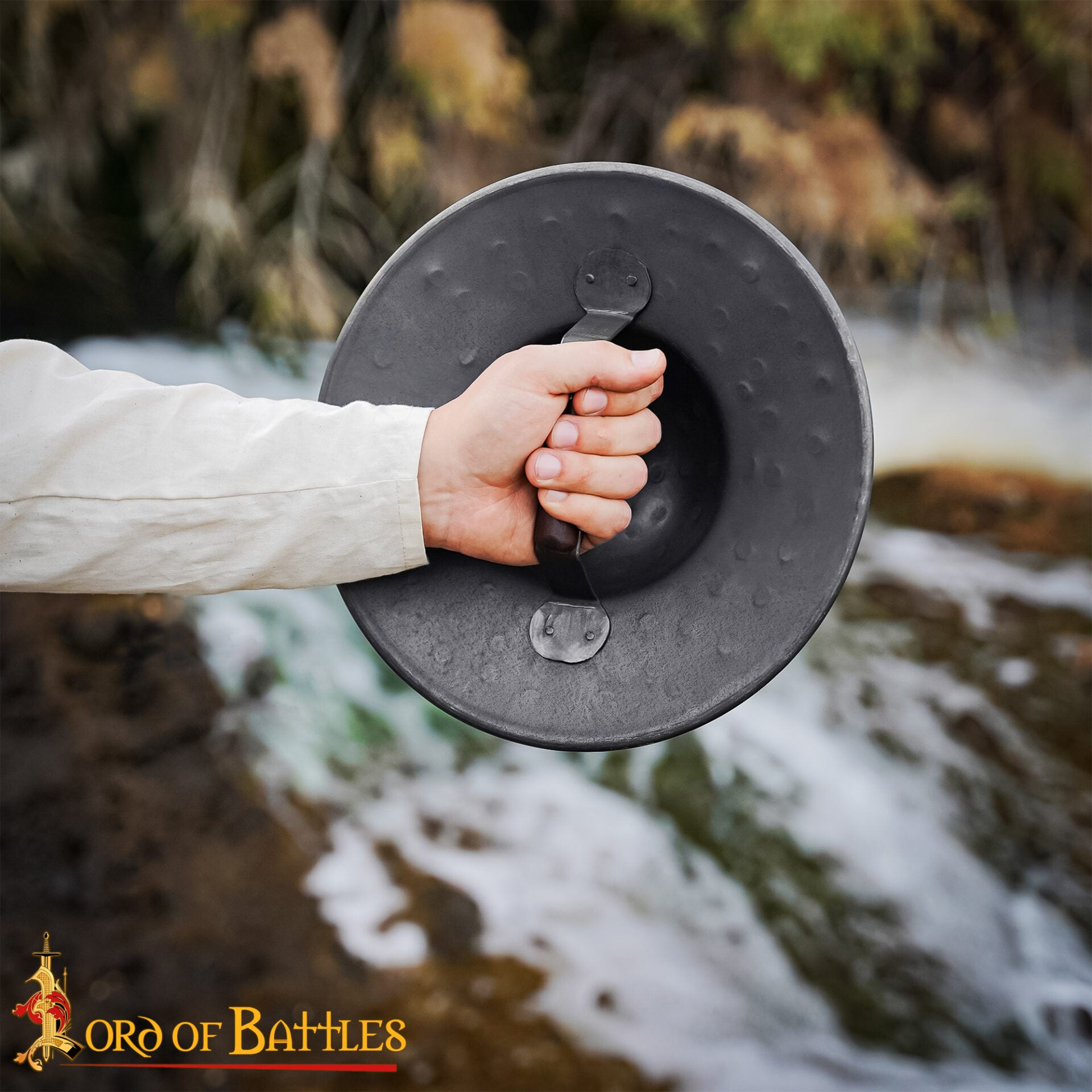 Imagen única de: Escudo Medieval con Empuñadura de Madera | Larp & Display