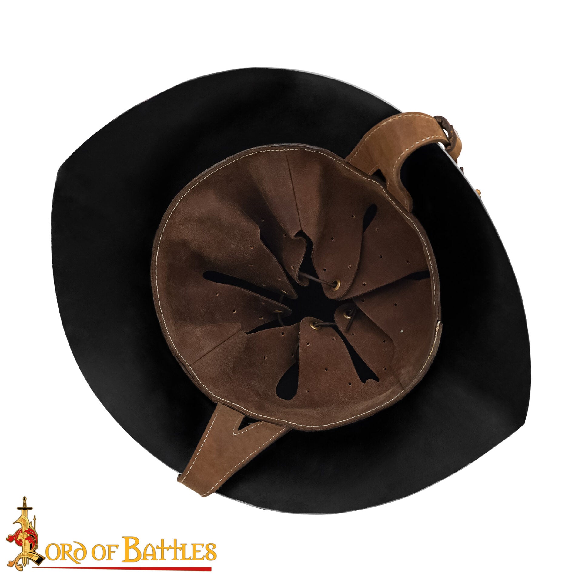 Imagen única de: Casco Borgoñón del Siglo Xv - Casco de Infantería de Acero de Calibre 14 con Forro de Cuero