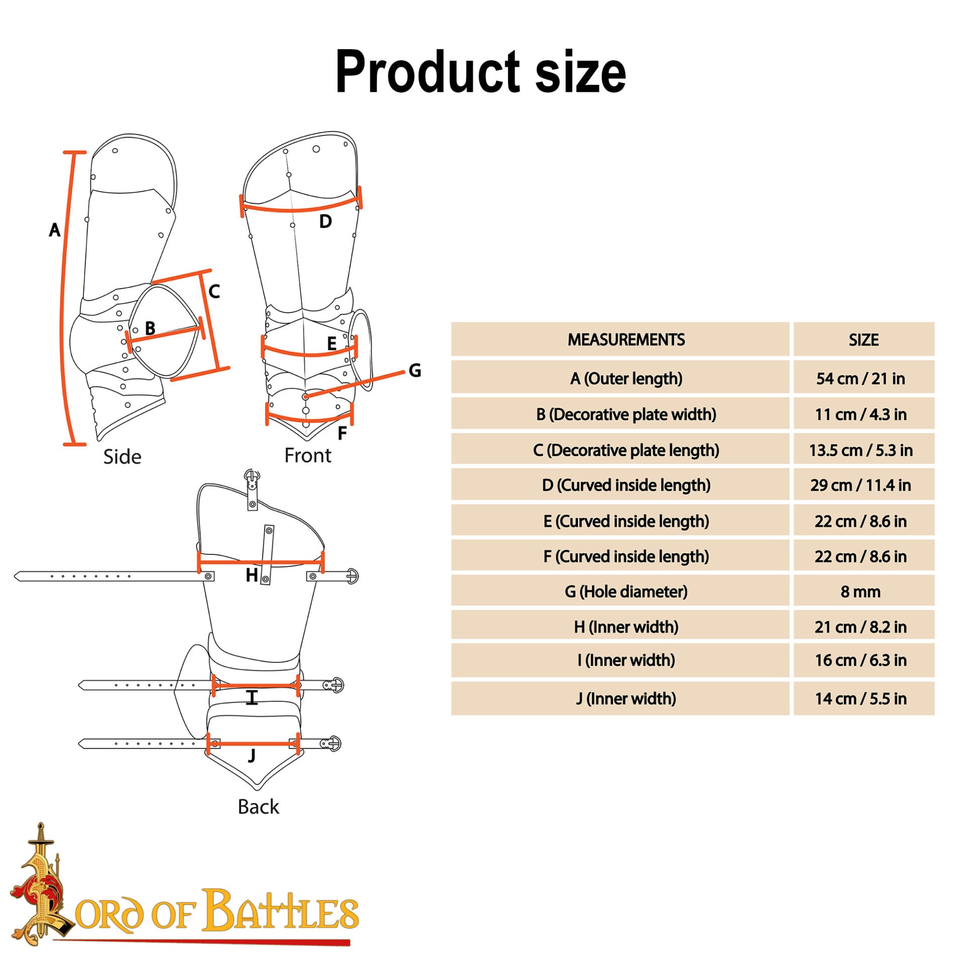 Imagen única de: Armadura de Piernas de Caballero Gótico con Poleyns - Acero Pulido de Calibre 16