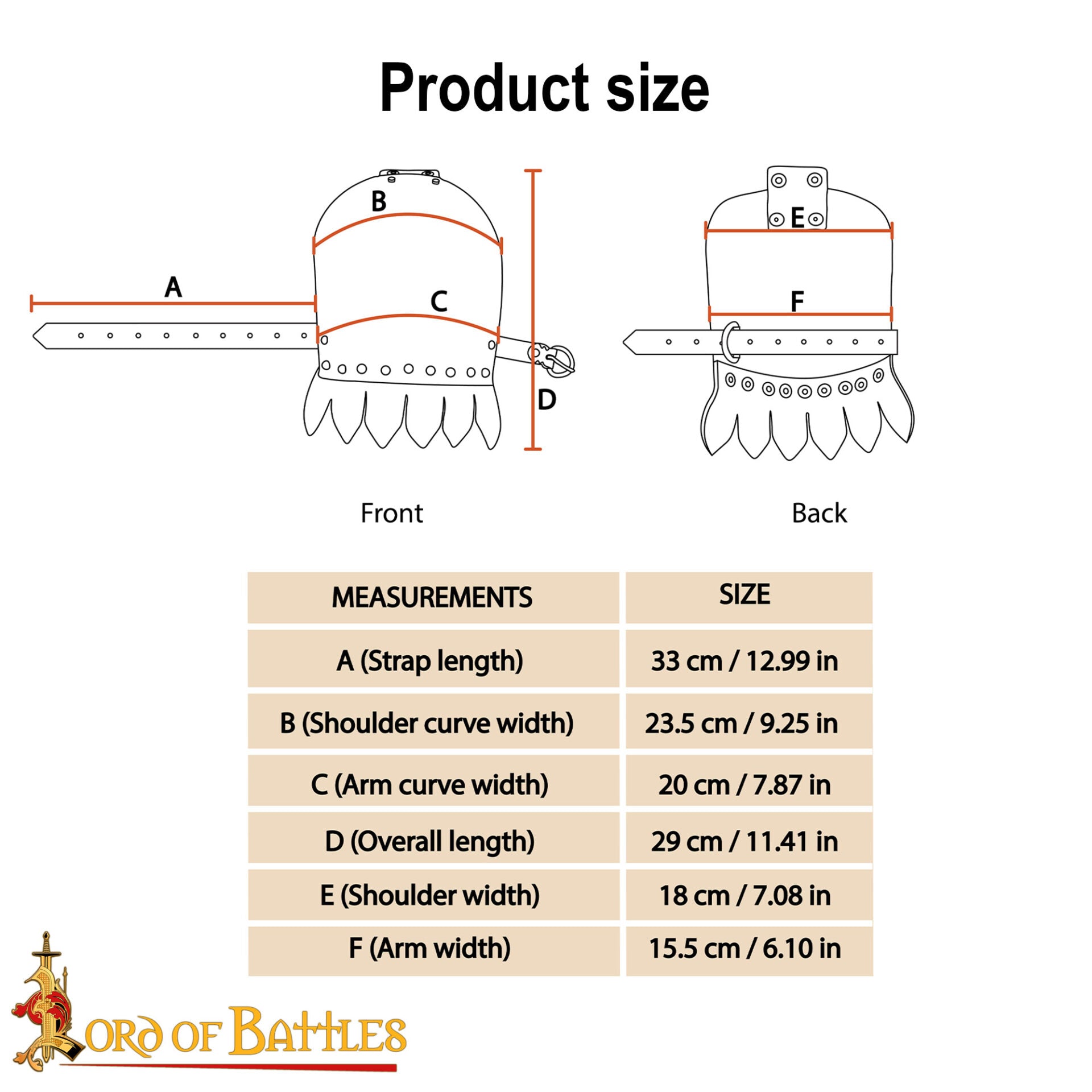 Imagen única de: Par de Pauldrones Medievales de Acero - Armadura de Hombro Pulida de Calibre 16