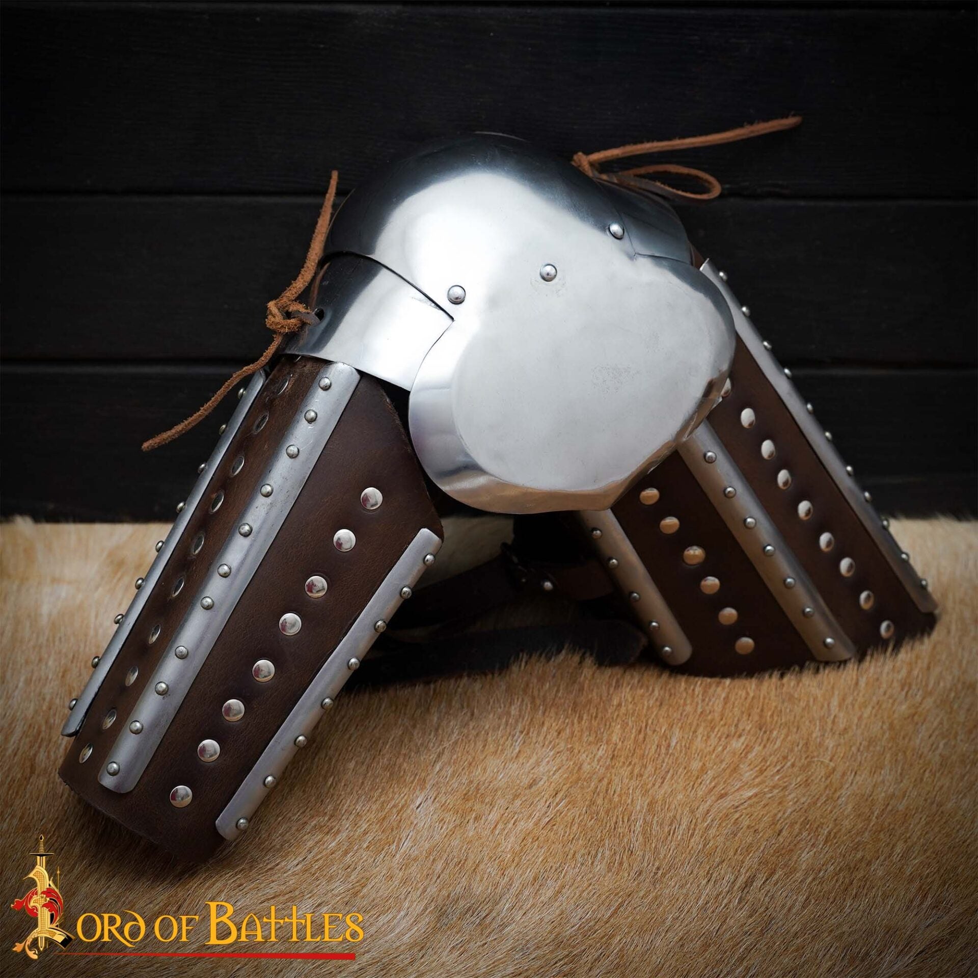 Imagen única de: Armadura Medieval Entablillada - Acero Pulido Calibre 16 y Cuero - Ajuste Universal