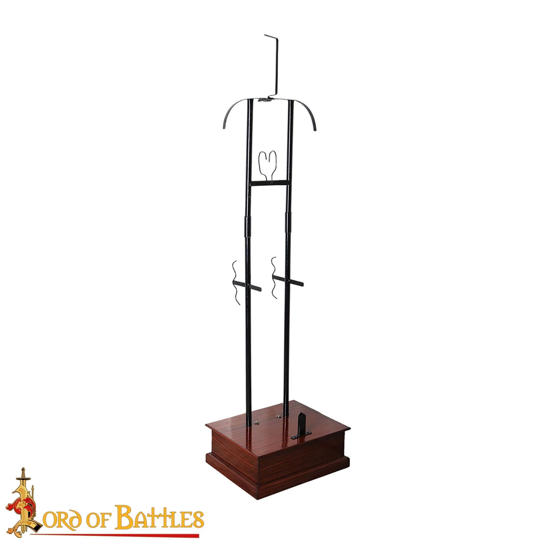 Imagen única de: Expositor Medieval de Armadura Completa - Estructura de Acero de Calibre 18 con Base de Madera Dura