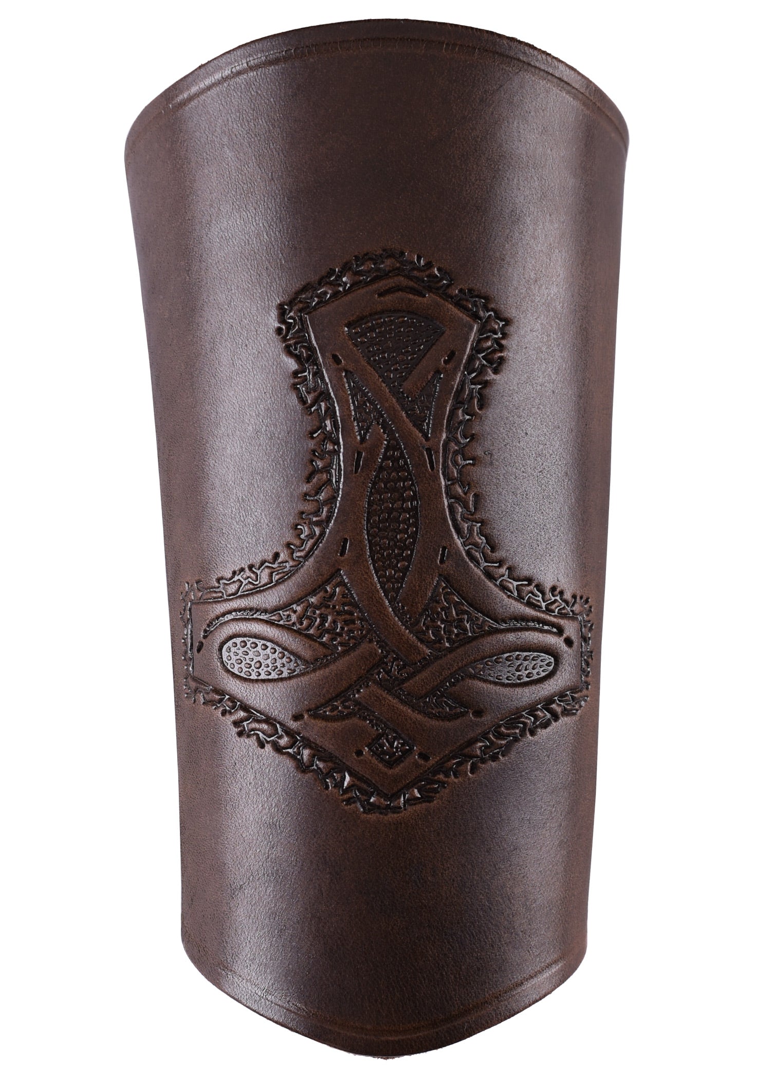 Imagen única de: Guardabrazos De Cuero Con Martillo De Thor, Largos