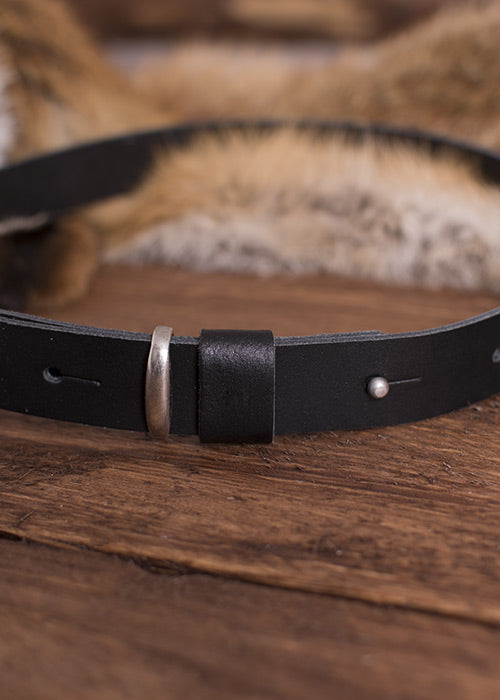 Imagen única de: Cinturón De Cuero Negro Con Cabeza De Lobo, Hebilla Plateada