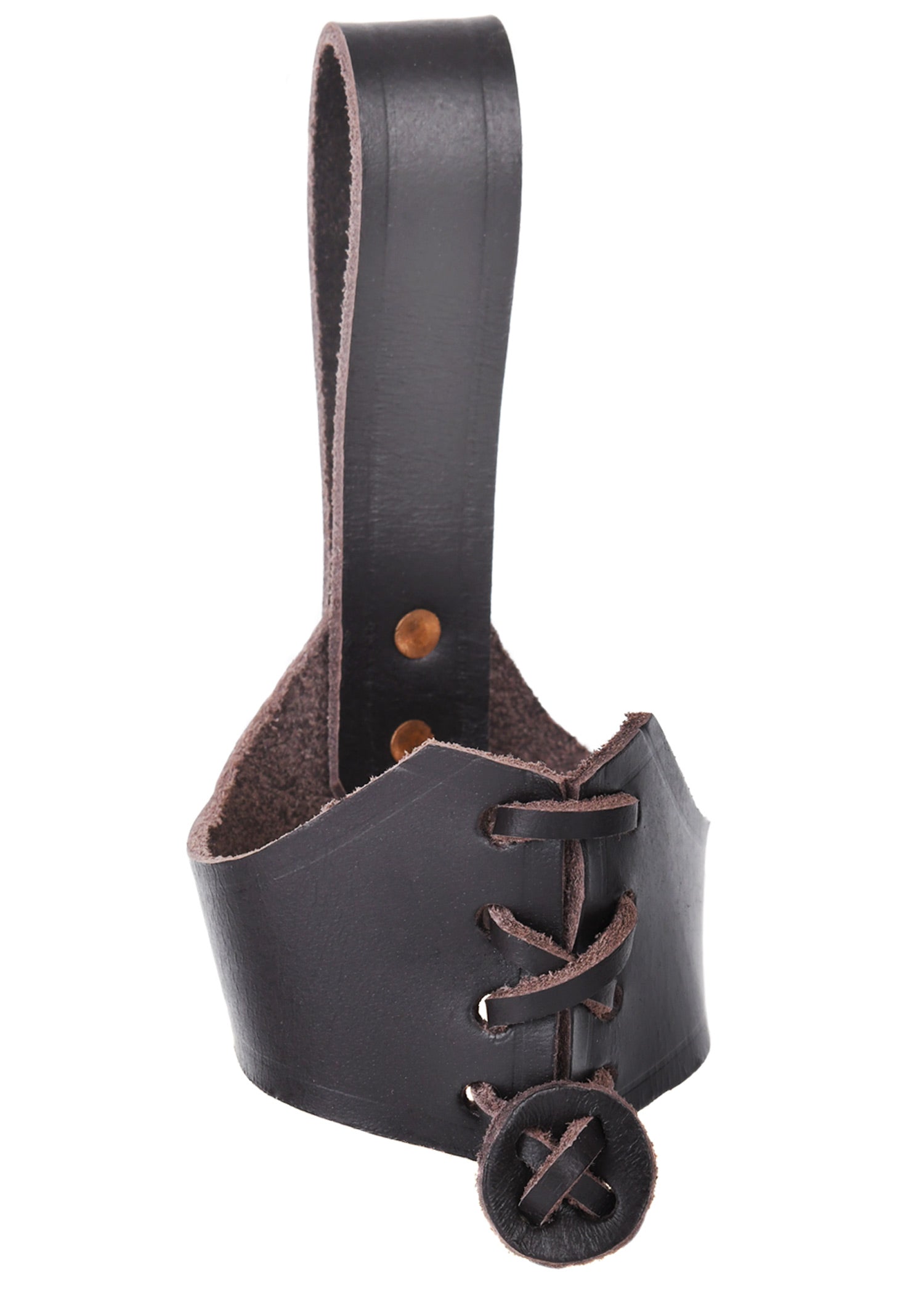 Portacinturón De Cuero Para Cuernos Para Beber A Partir De 0,4 Litros, Marrón - Tienda Medieval.