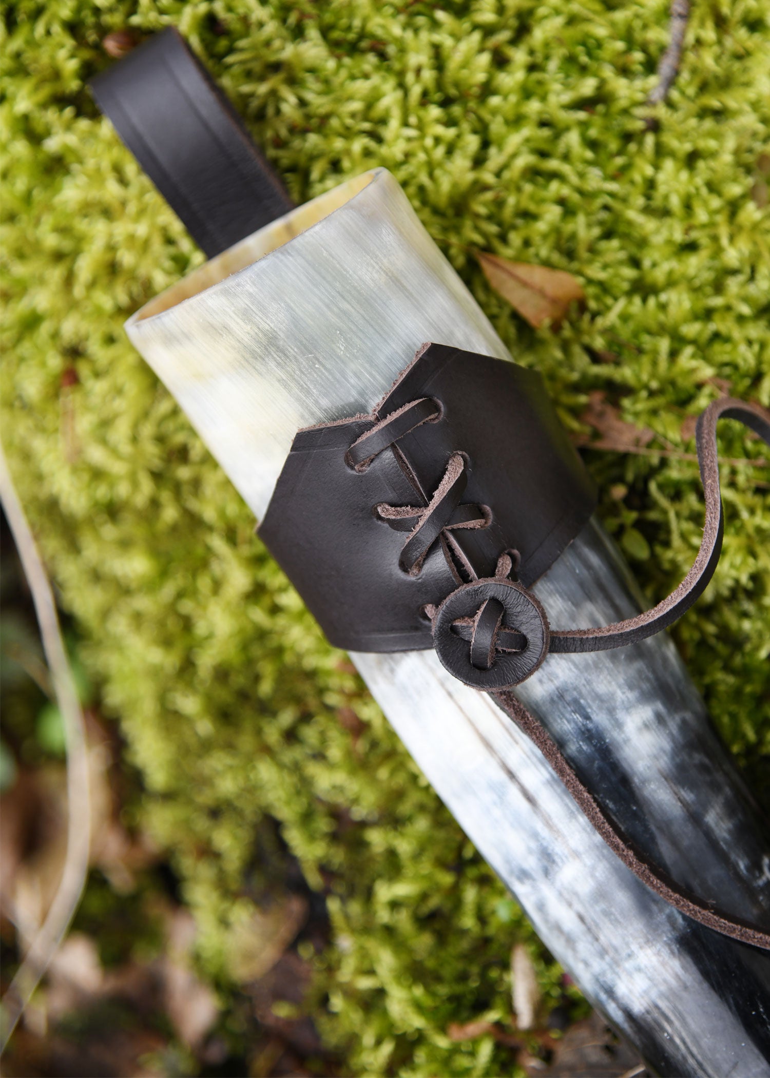 Portacinturón De Cuero Para Cuernos Para Beber A Partir De 0,4 Litros, Marrón - Tienda Medieval.