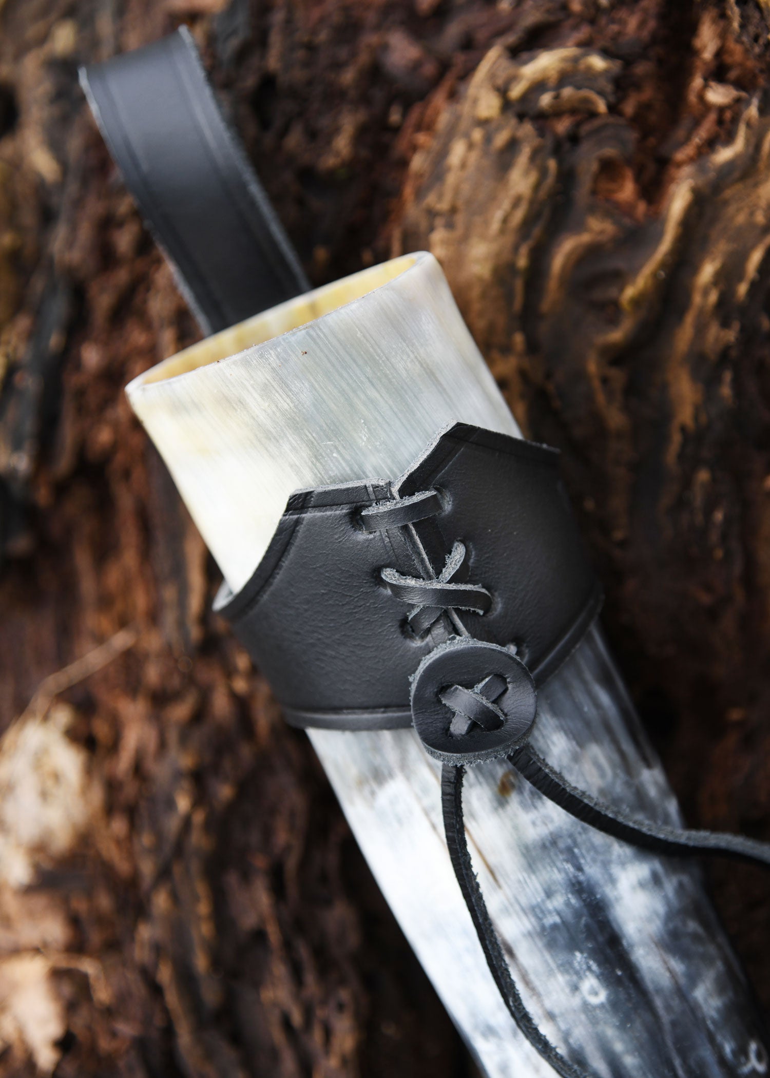 Imagen única de: Portacinturón De Cuero Para Cuernos Para Beber A Partir De 0,4 Litros, Negro