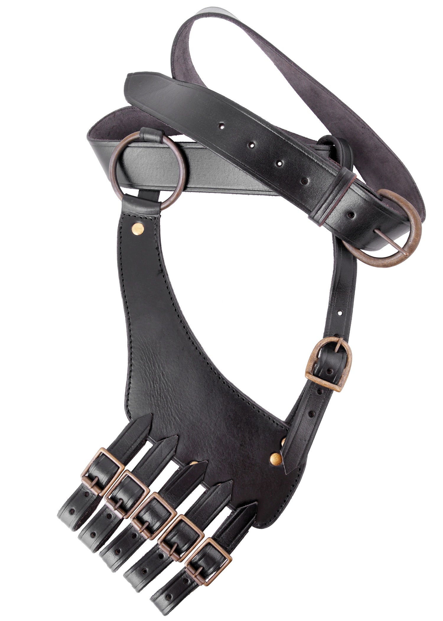 Imagen única de: Cinturón Con Porta Espada, Bandolera, Cuero Negro.