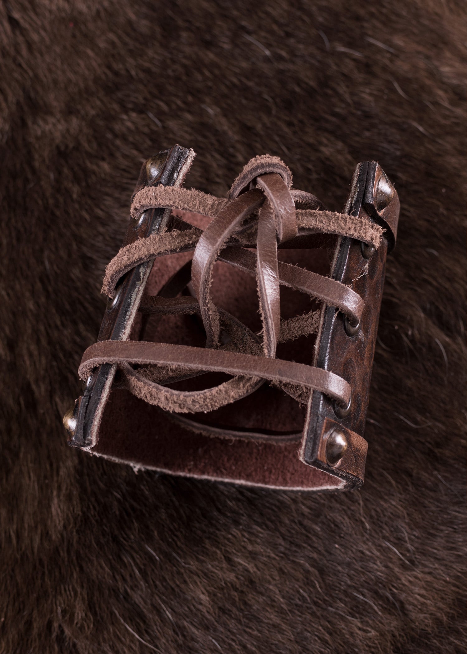 Imagen única de: Guardabrazos De Cuero Con Dragones De Dos Cabezas.