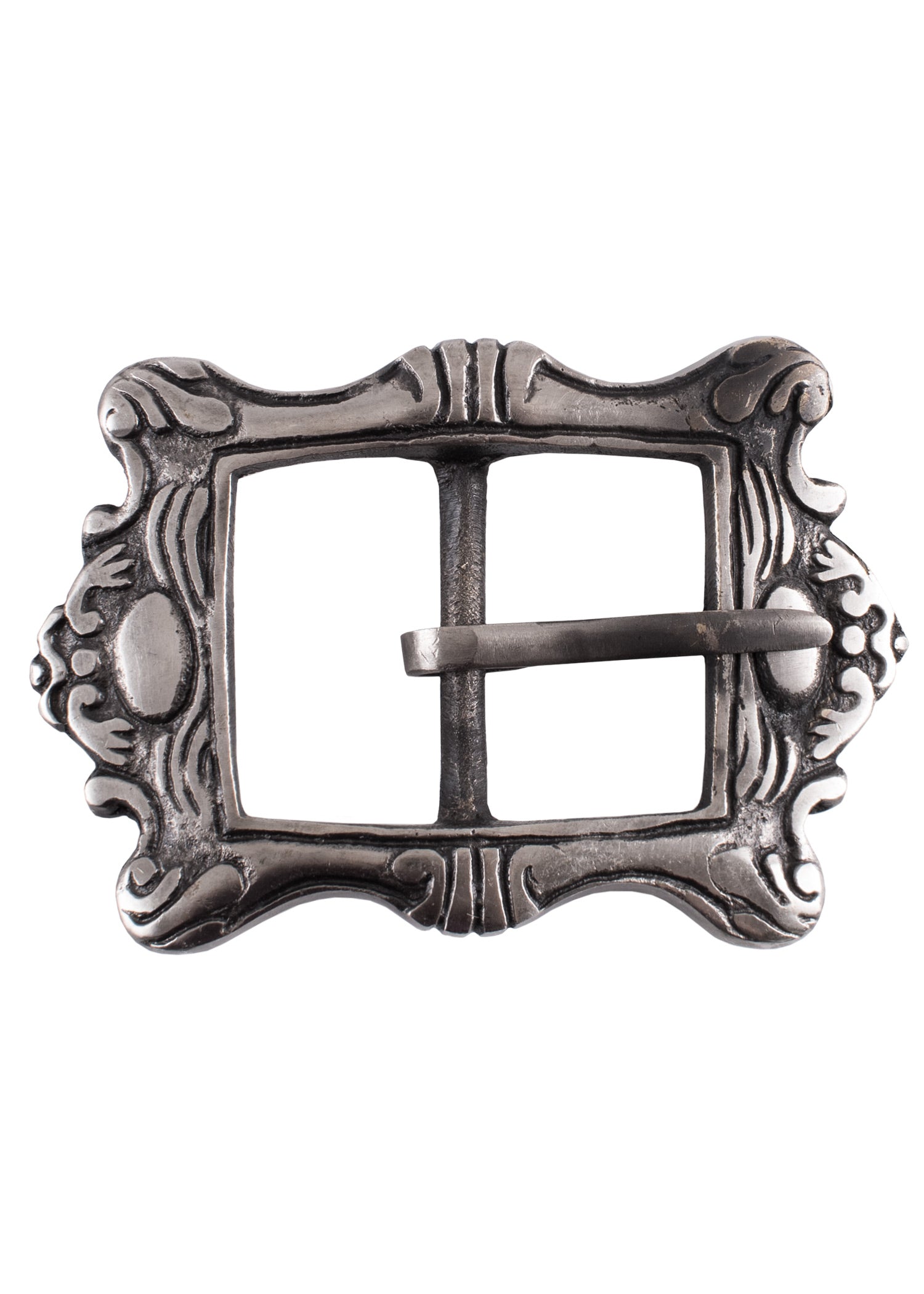 Imagen única de: Hebilla De Cinturón Medieval Rectangular Grande Fabricada En Latón Niquelado