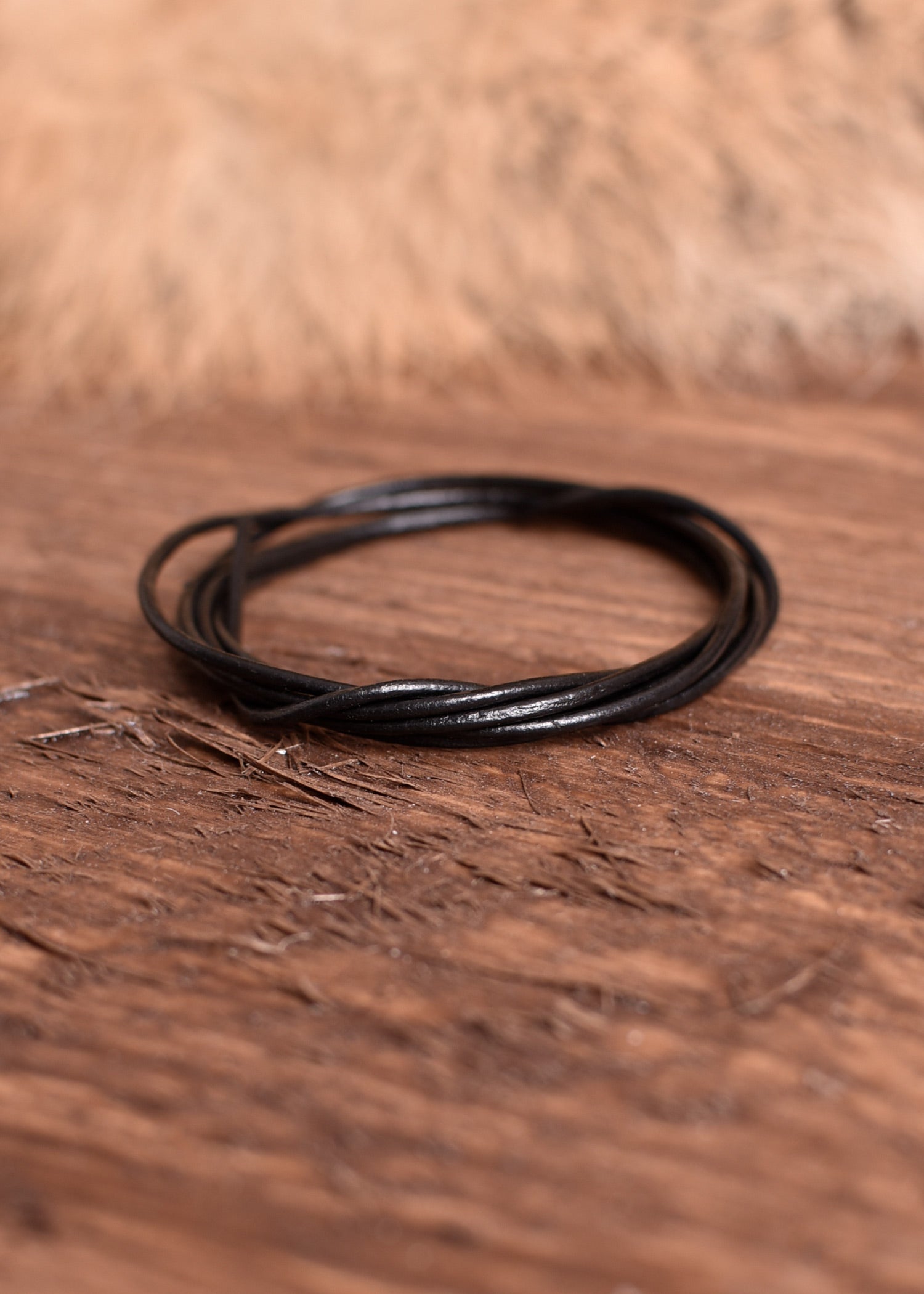 Imagen única de: Correa De Piel De Cabra, Correa Redonda 1,5 Mm, Negra, 1 M