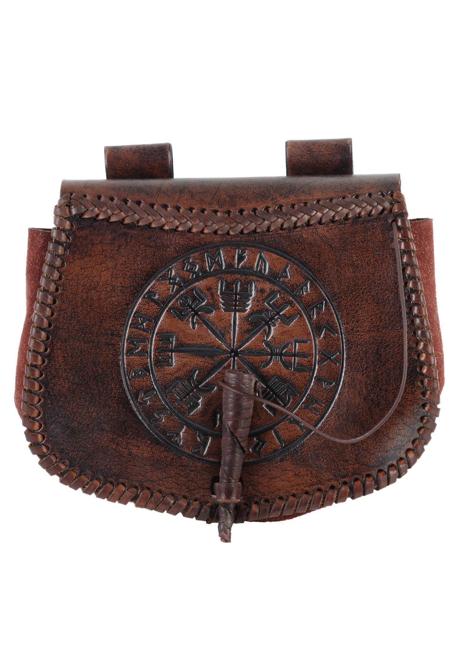 Imagen única de: Riñonera Piel Grabada Vegvísir Marrón