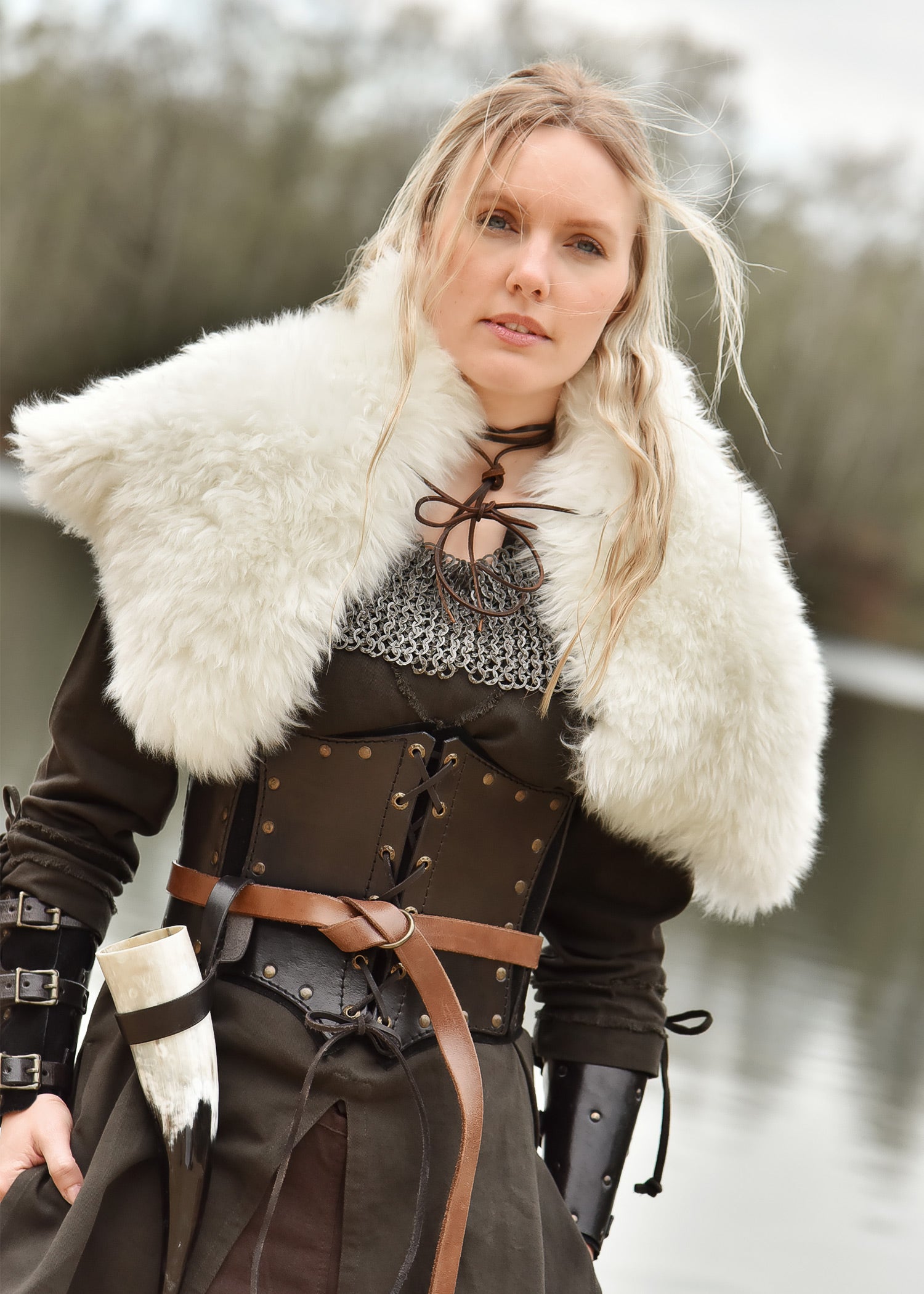 Imagen única de: Piel De Hombro De Piel De Cordero, Blanca