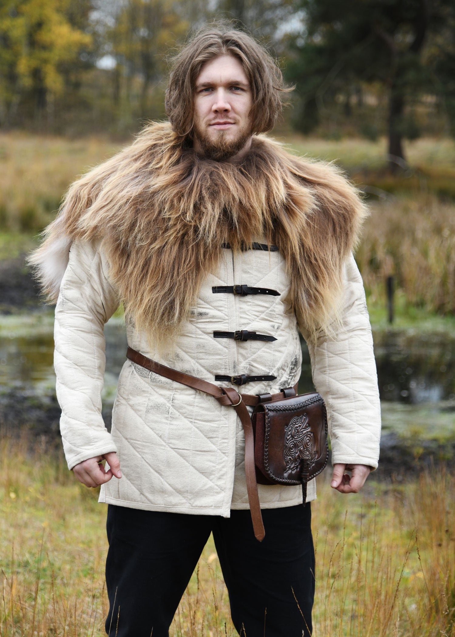 Imagen única de: Piel De Hombro Hecha De Piel De Caracol Nordland, Marrón Moteado