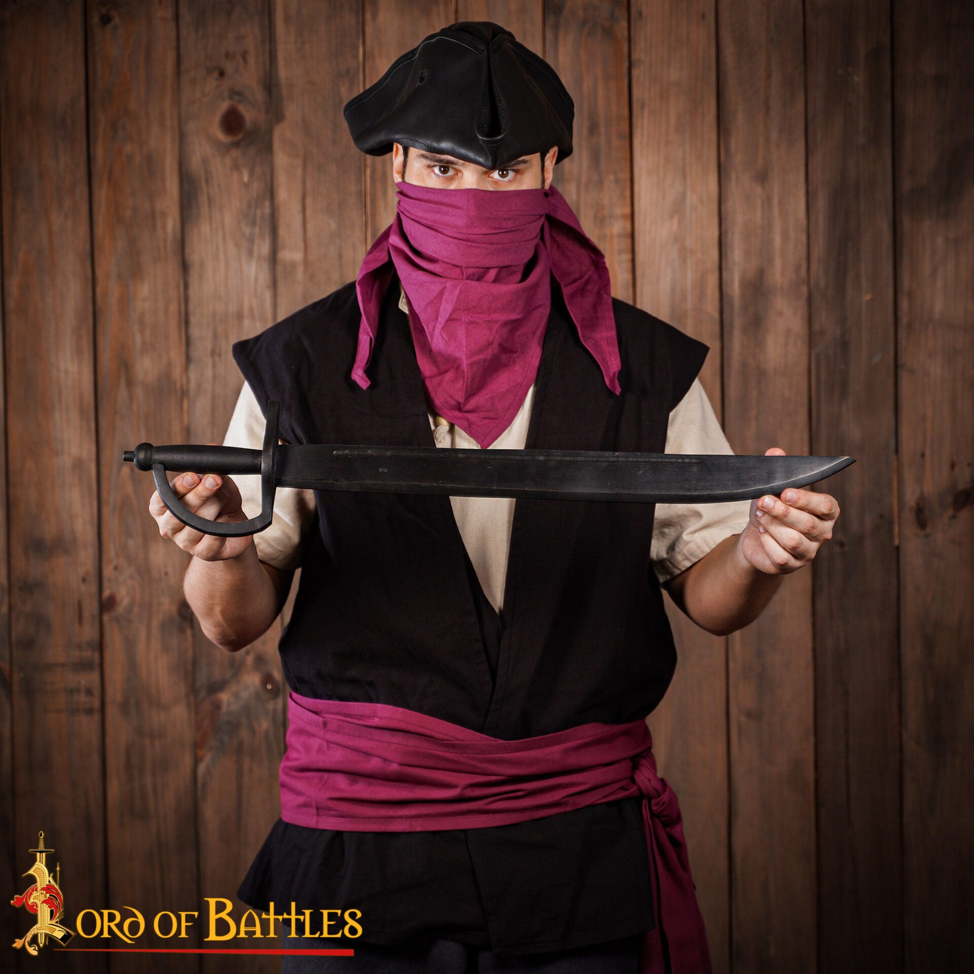 Imagen única de: Puntal de Madera Negro con Sable Pirata