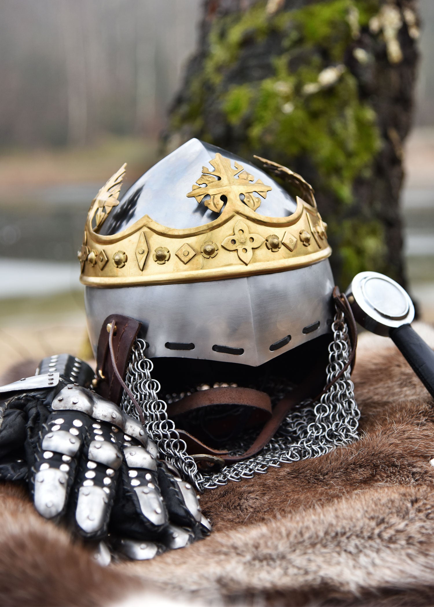 Imagen única de: Casco De Robert Bruce, Platillo Medieval Con Besugo, Acero De 1,6 Mm