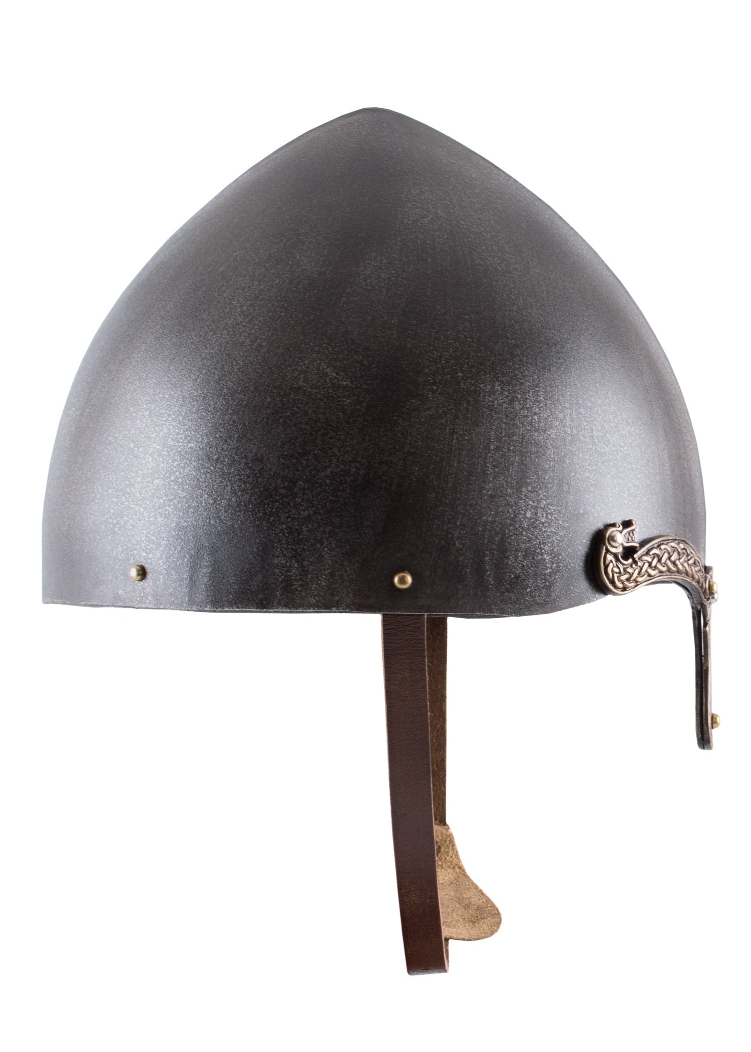 Imagen única de: Casco Nasal Con Motivos Celtas, Acero Con Acabado Envejecido.