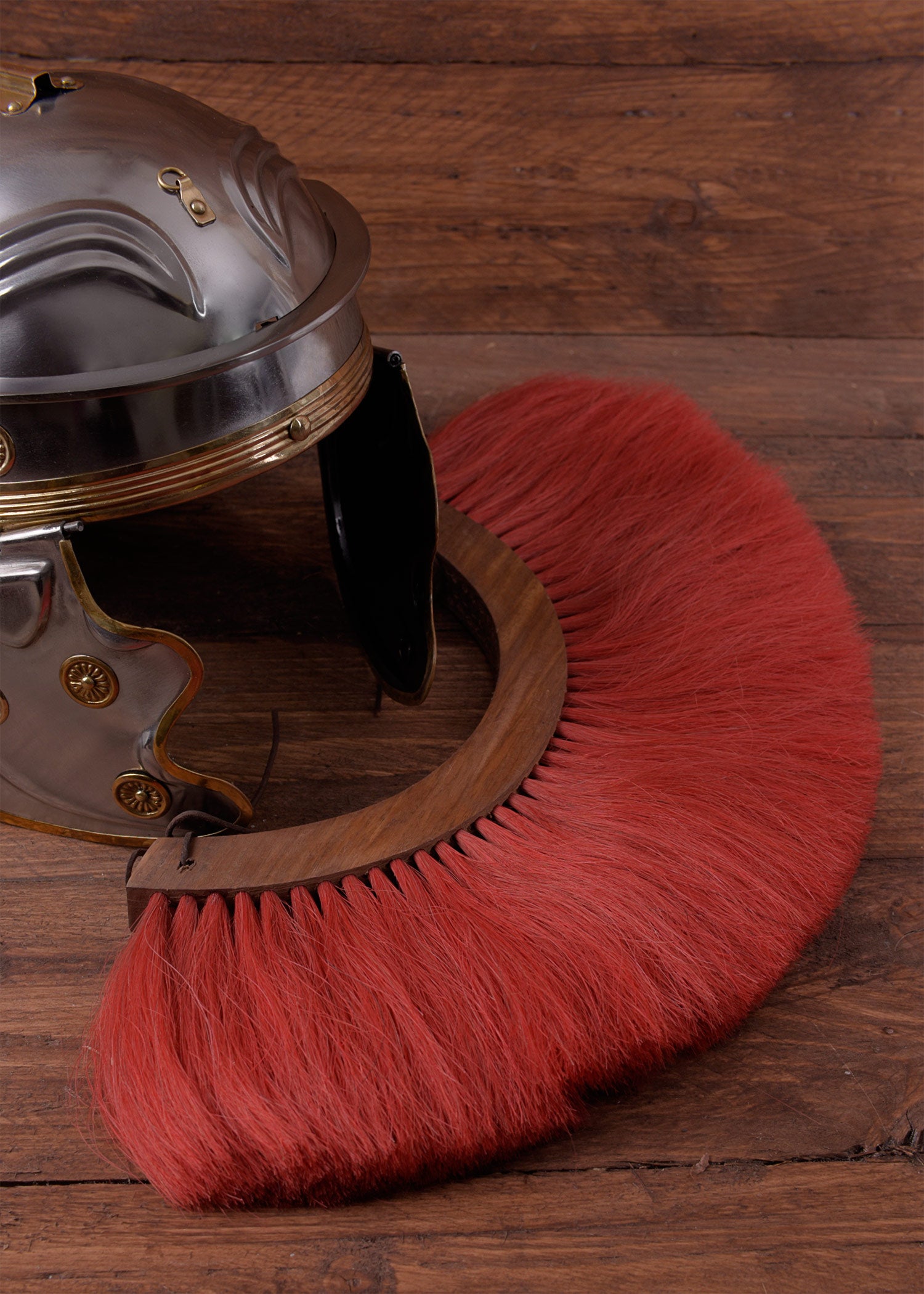 Imagen única de: Casquillo De Casco Romano De Madera, Crista, Rojo