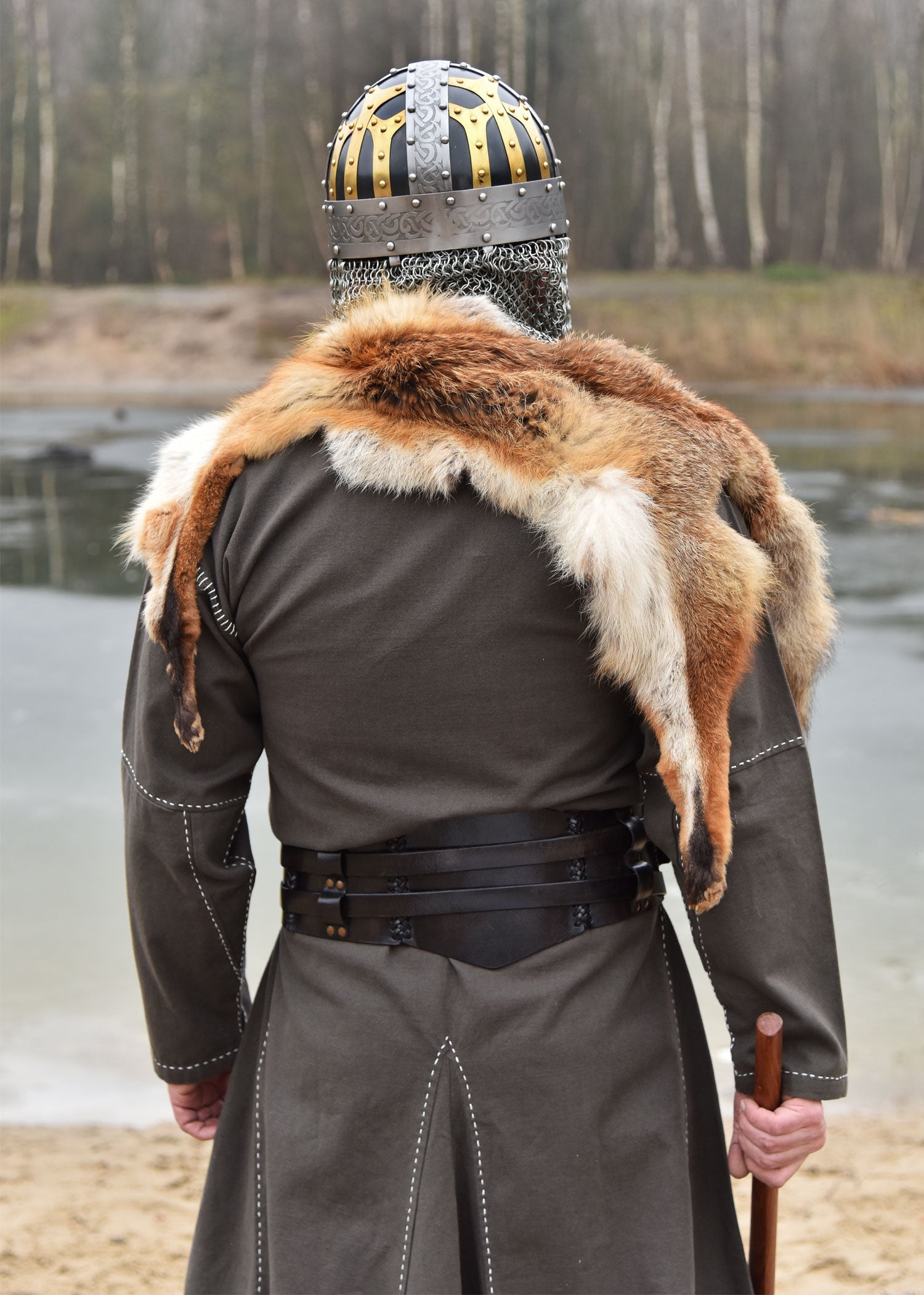 Imagen única de: Casco Vikingo Con Gafas, Spangenhelm Con Fuente