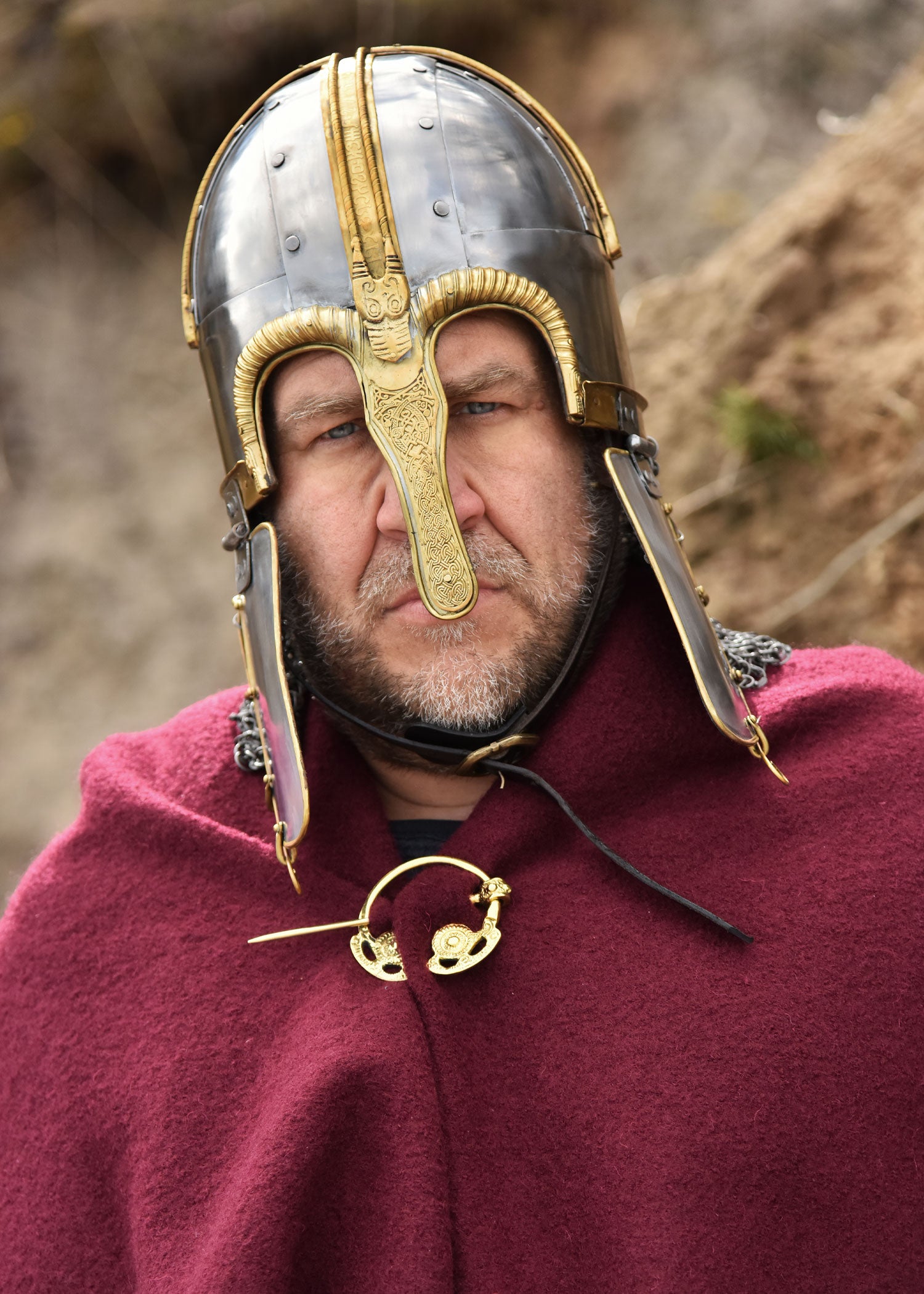 Imagen única de: Casco Coppergate, Con Cadena Remachada, Acero De 1,6 Mm