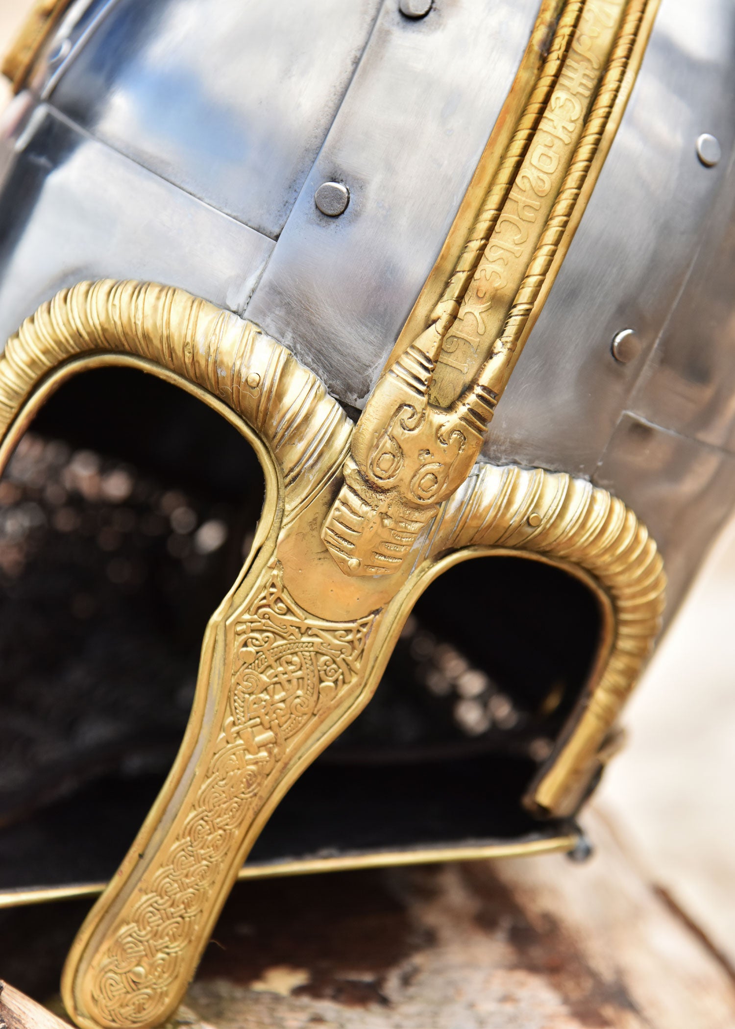 Imagen única de: Casco Coppergate, Con Cadena Remachada, Acero De 1,6 Mm