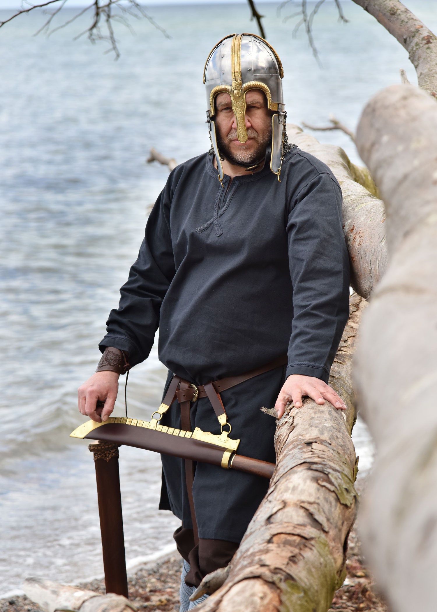 Imagen única de: Casco Coppergate, Con Cadena Remachada, Acero De 1,6 Mm