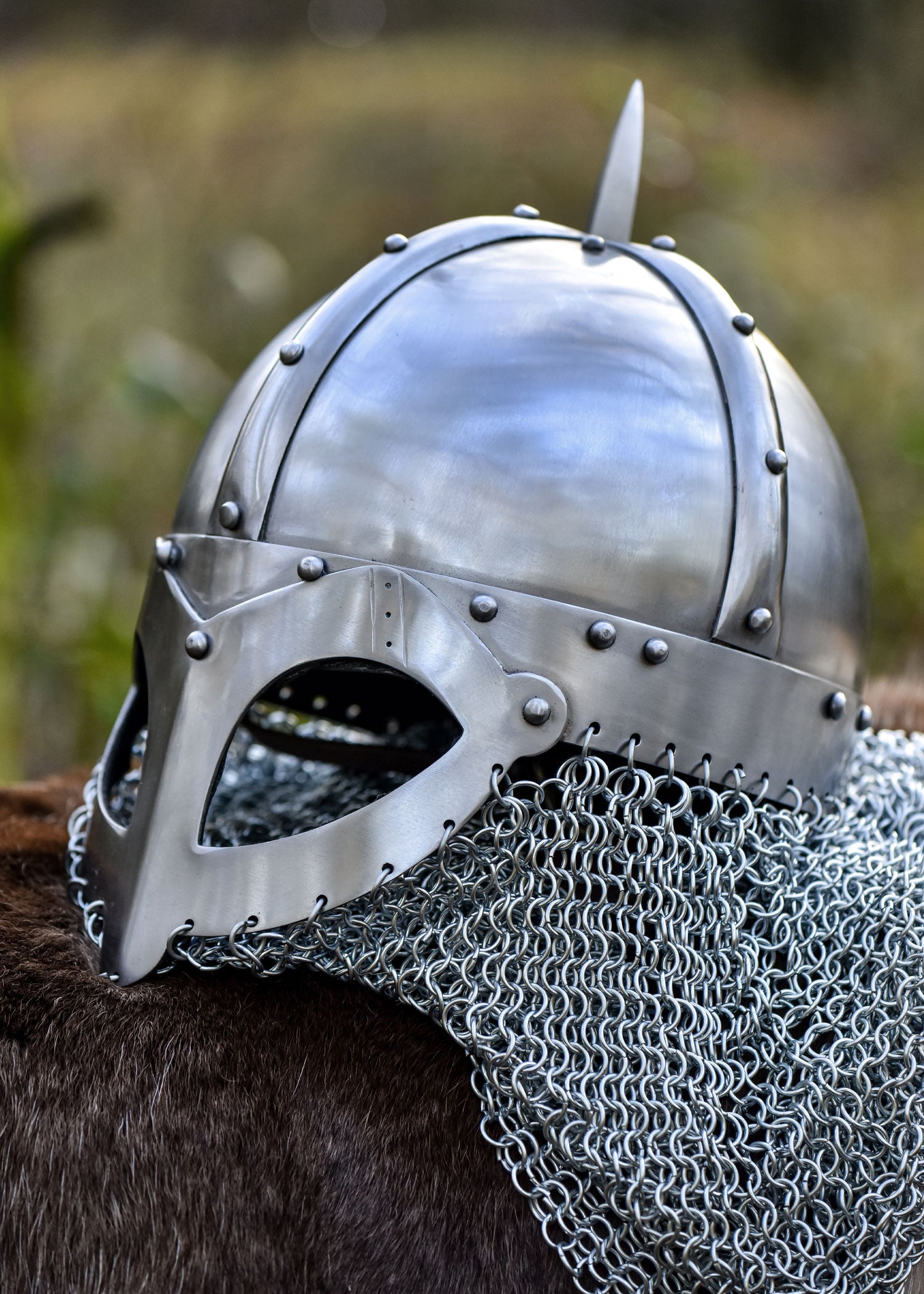 Casco Vikingo Con Gafas, Con Cadena, Acero De 2 Mm - Tienda Medieval