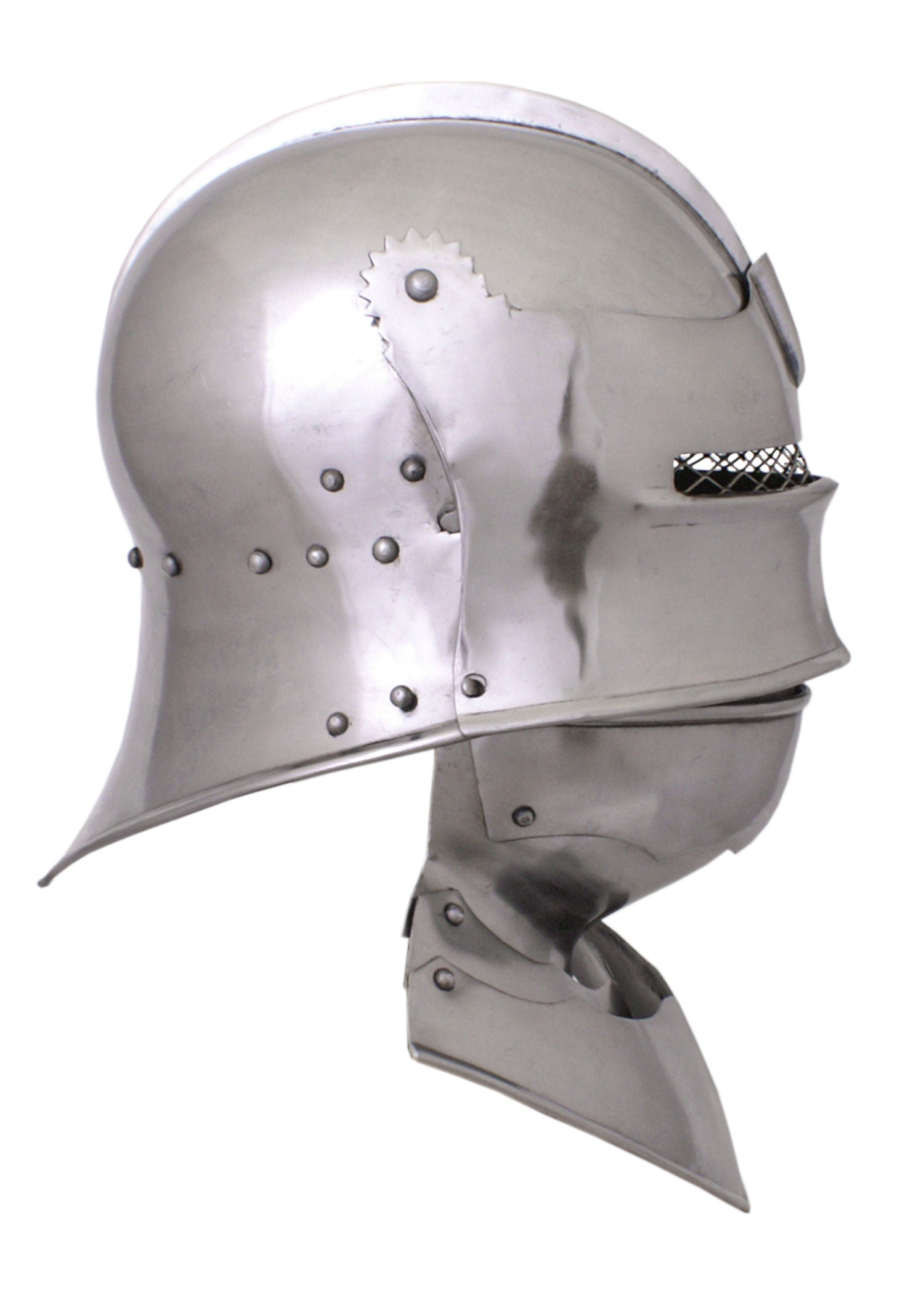 Imagen única de: Sallet Gótico Con Montura Para Cuello, Talla. M, Acero De 1,6 Mm