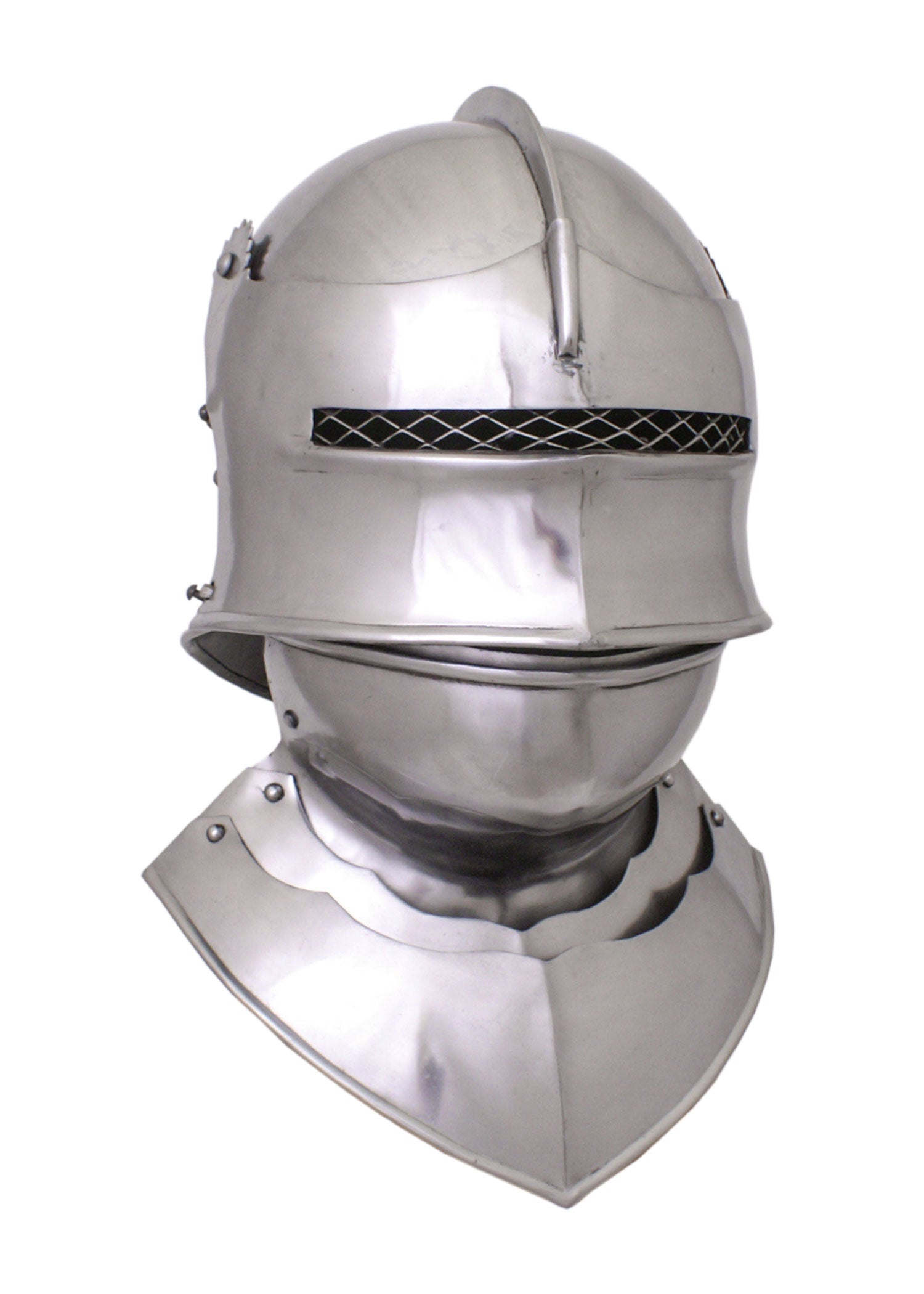 Imagen única de: Sallet Gótico Con Montura Para Cuello, Talla. M, Acero De 1,6 Mm