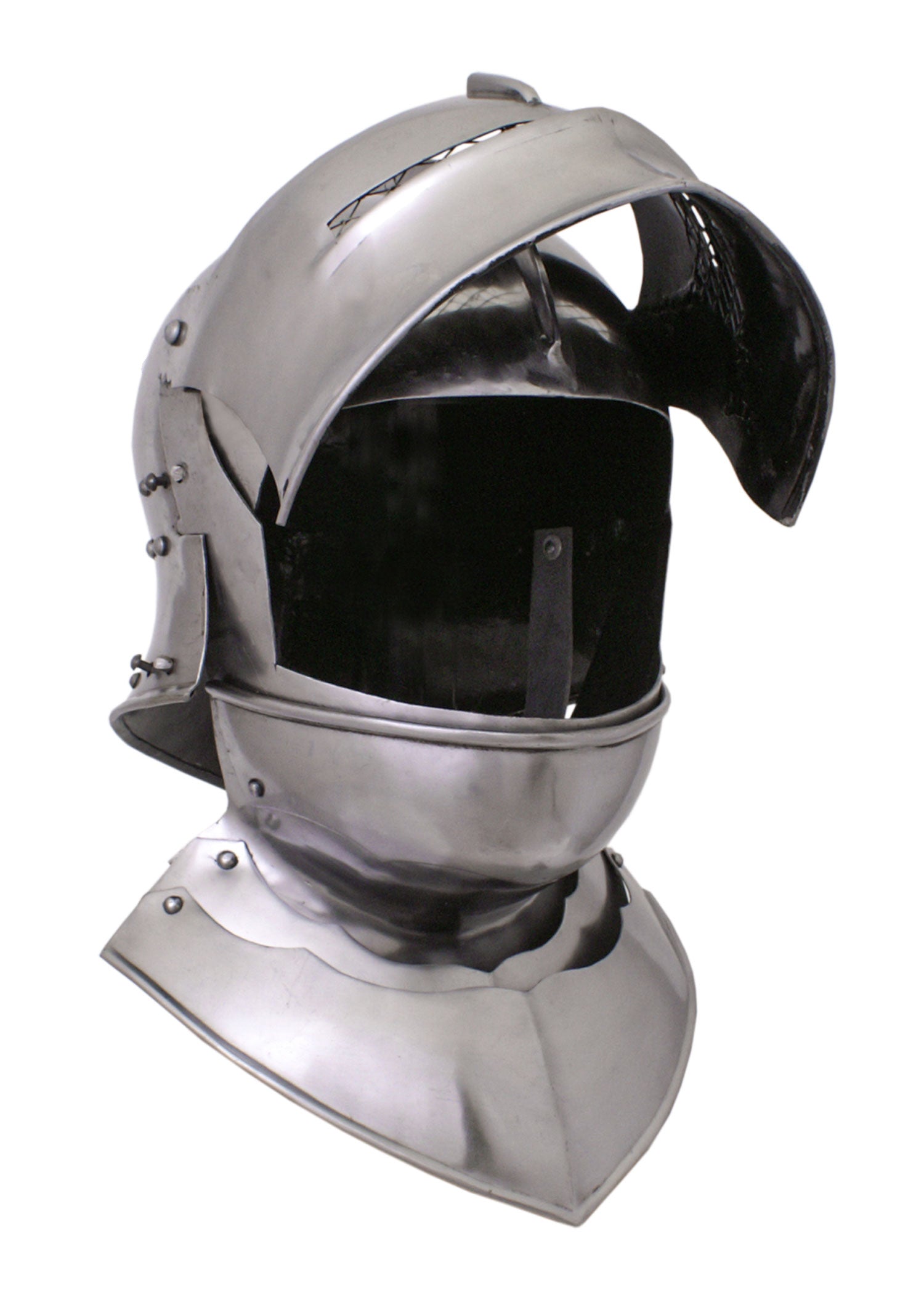 Imagen única de: Sallet Gótico Con Montura Para Cuello, Talla. M, Acero De 1,6 Mm