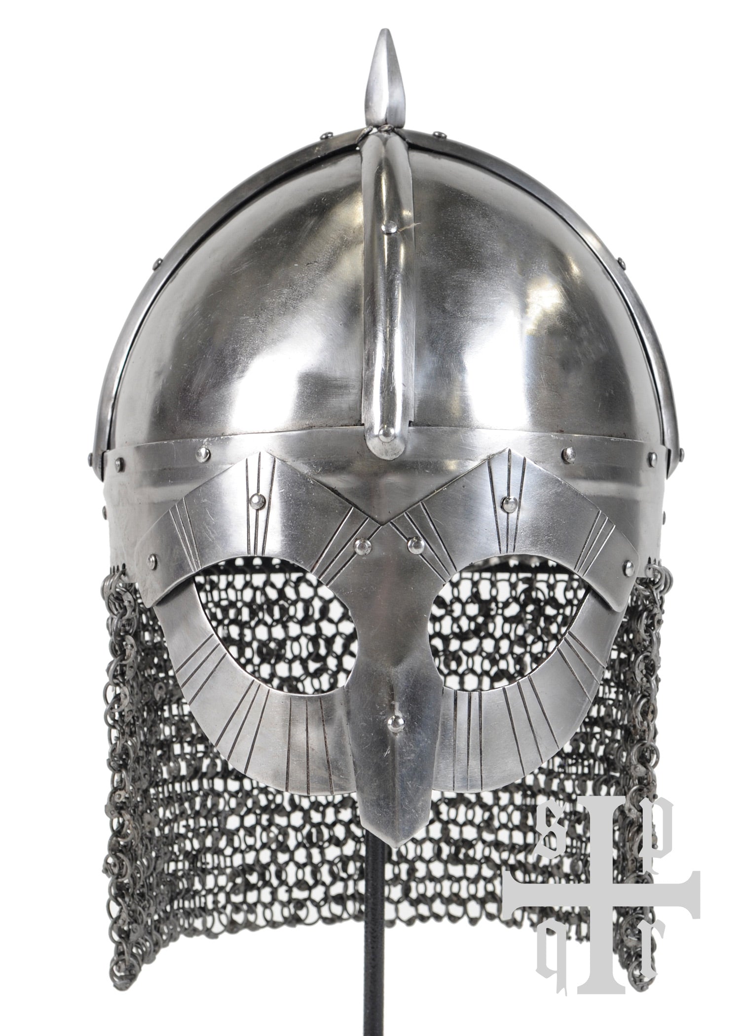 Imagen única de: Casco Gjermundbu, Casco Vikingo Con Gafas Y Soporte De Cadena, Acero De 2 Mm