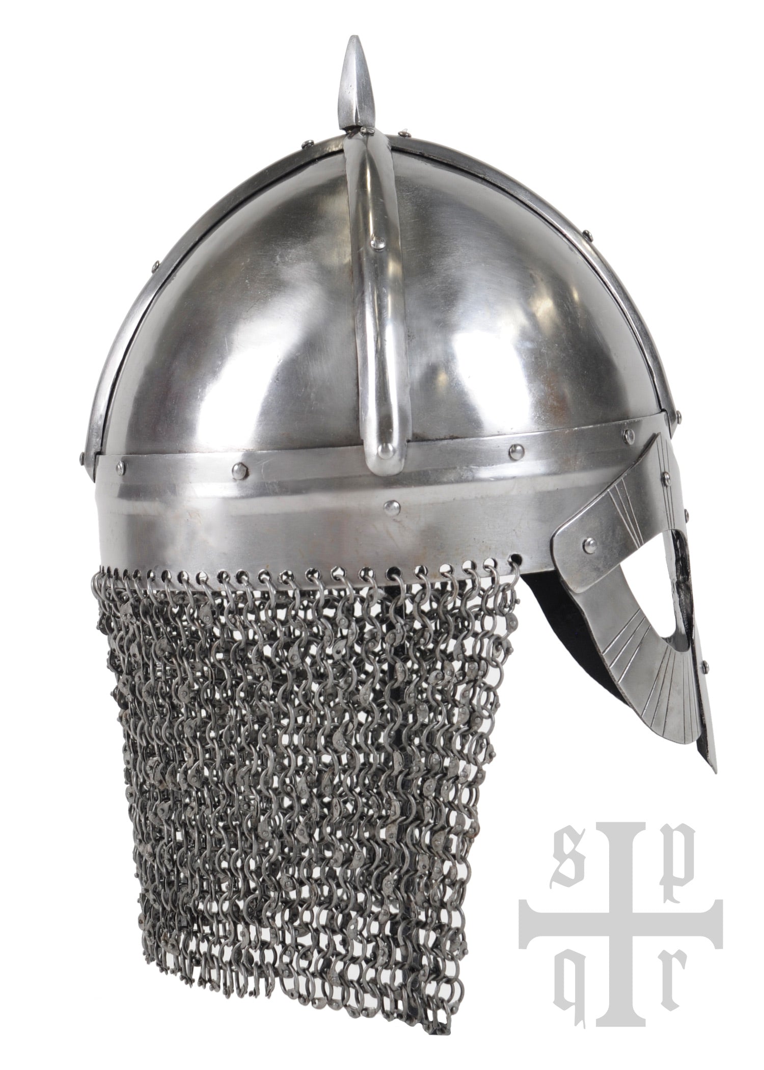 Imagen única de: Casco Gjermundbu, Casco Vikingo Con Gafas Y Soporte De Cadena, Acero De 2 Mm