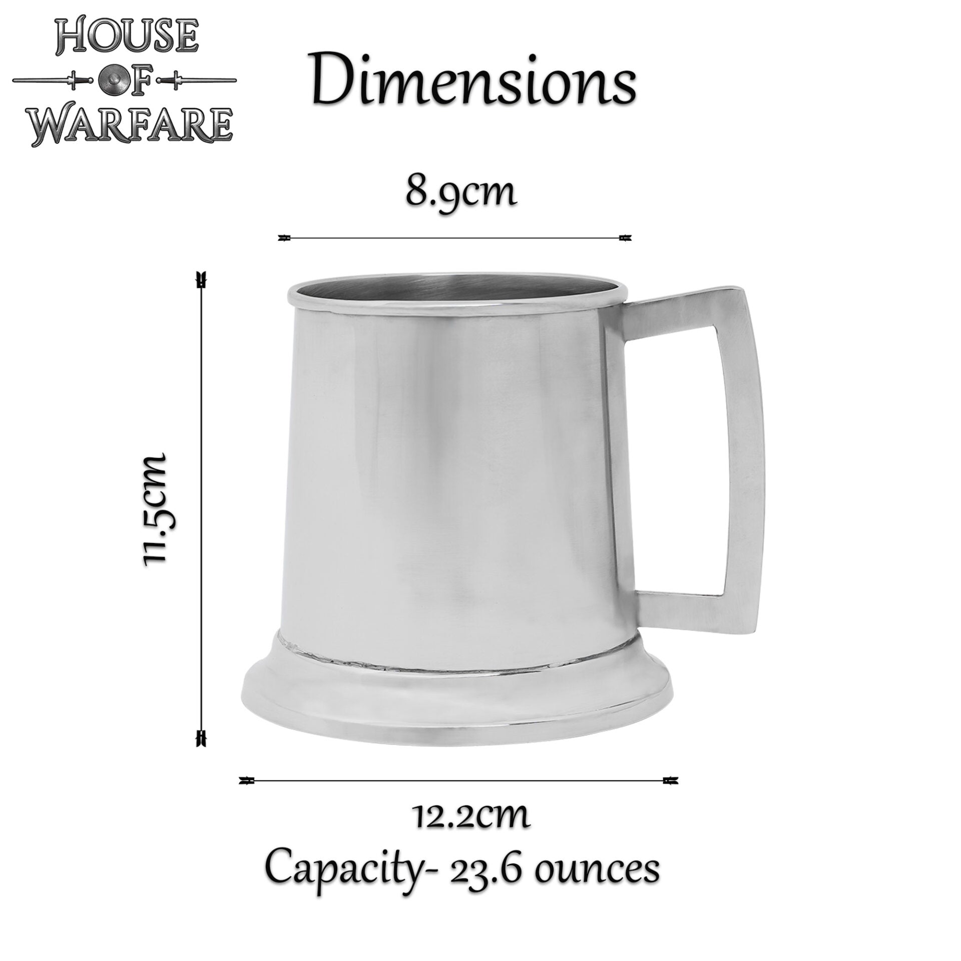 Imagen única de: Jarra Medieval de Acero Pulido - 4,5 Pulgadas, 660 Ml de Capacidad