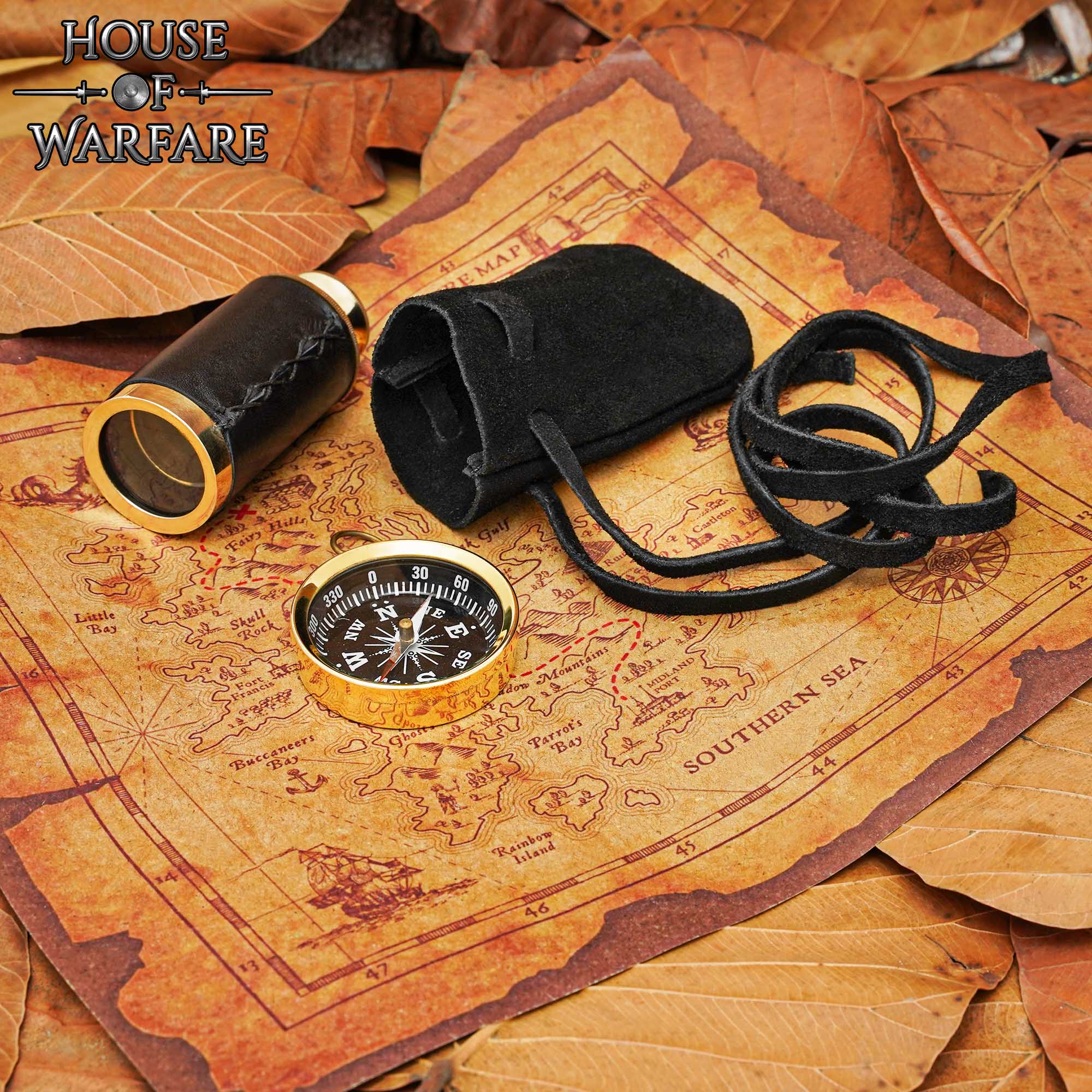 Imagen única de: Juego de Búsqueda del Tesoro Brújula Telescopio Mapa Ideal para Larp Cosplay