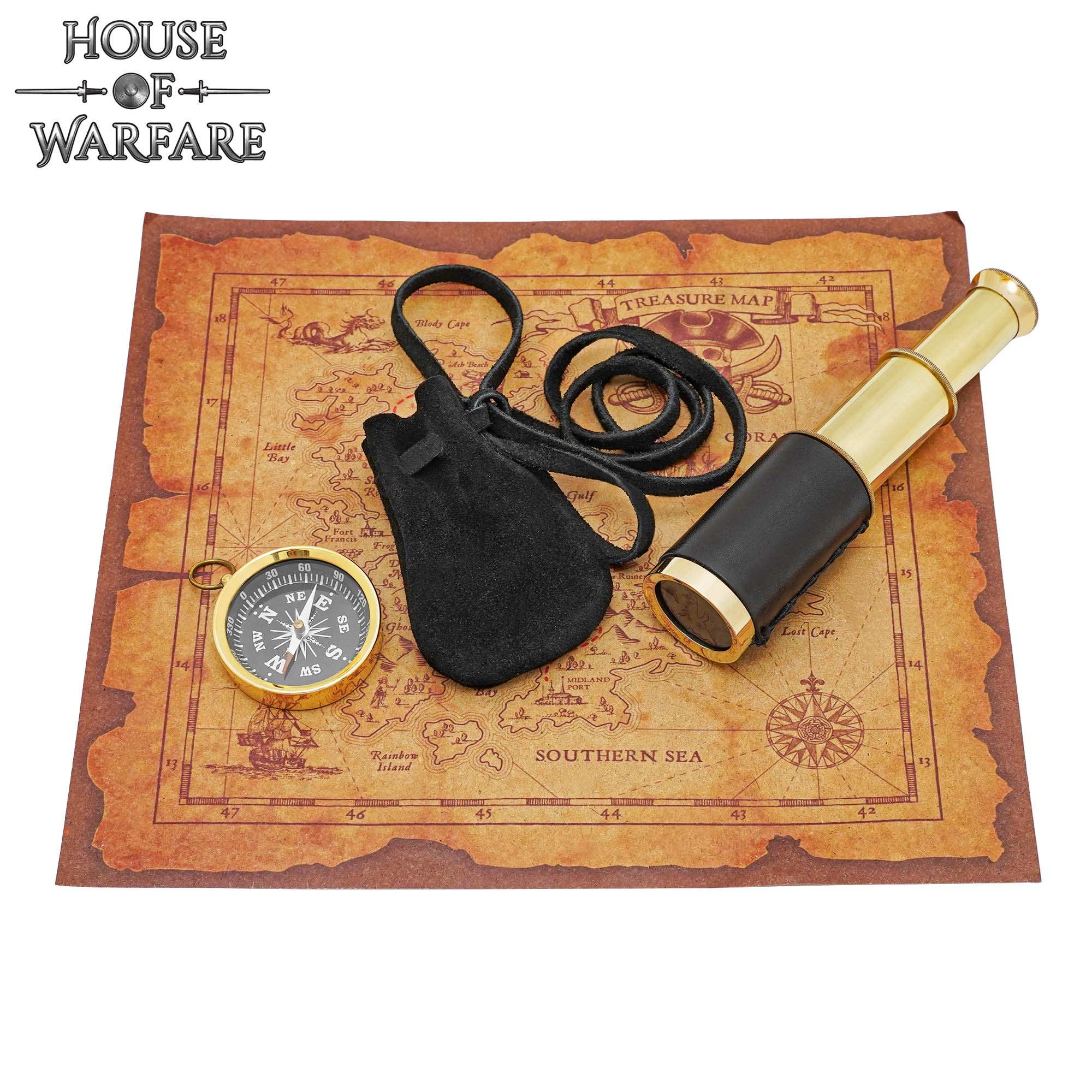 Imagen única de: Juego de Búsqueda del Tesoro Brújula Telescopio Mapa Ideal para Larp Cosplay