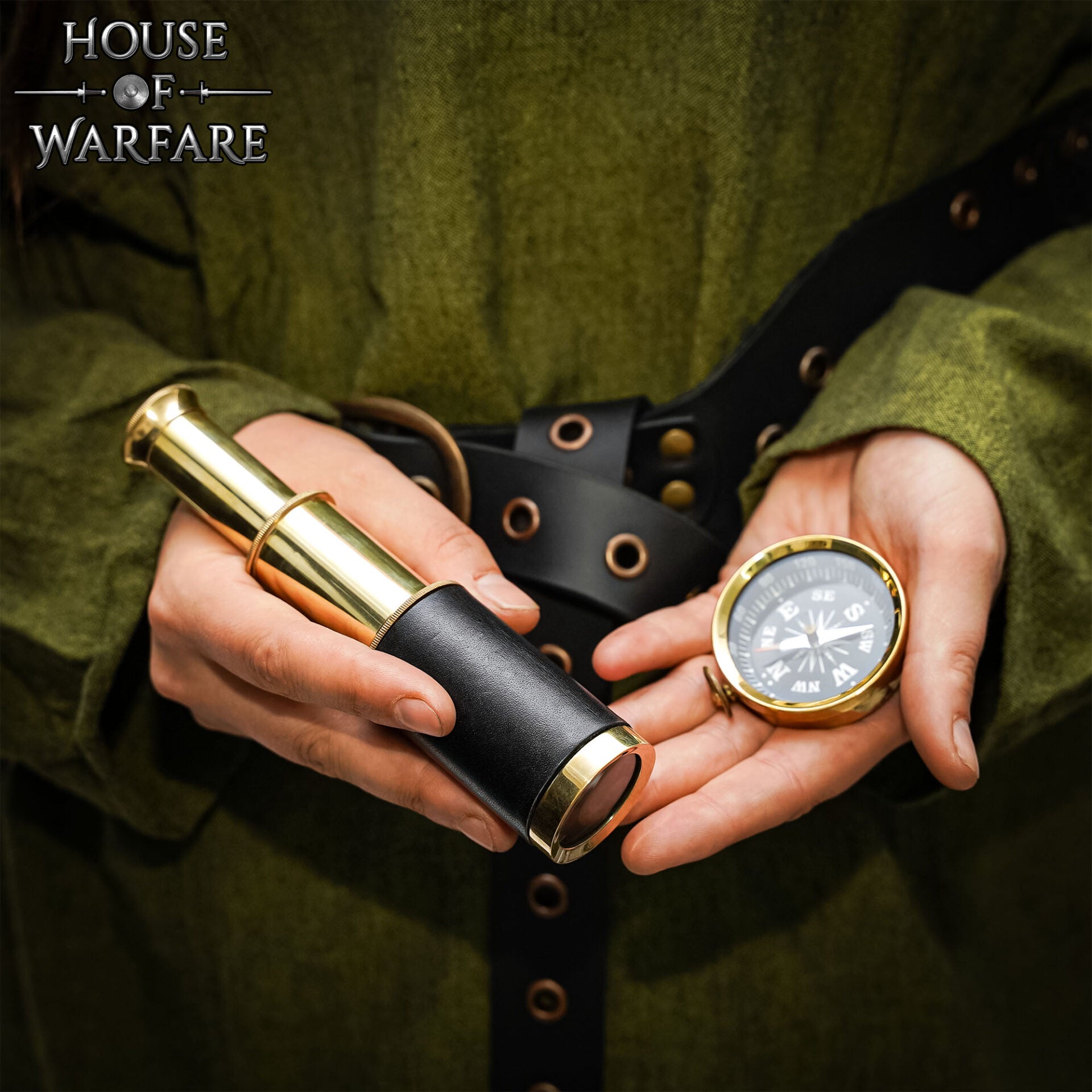 Imagen única de: Juego de Búsqueda del Tesoro Brújula Telescopio Mapa Ideal para Larp Cosplay