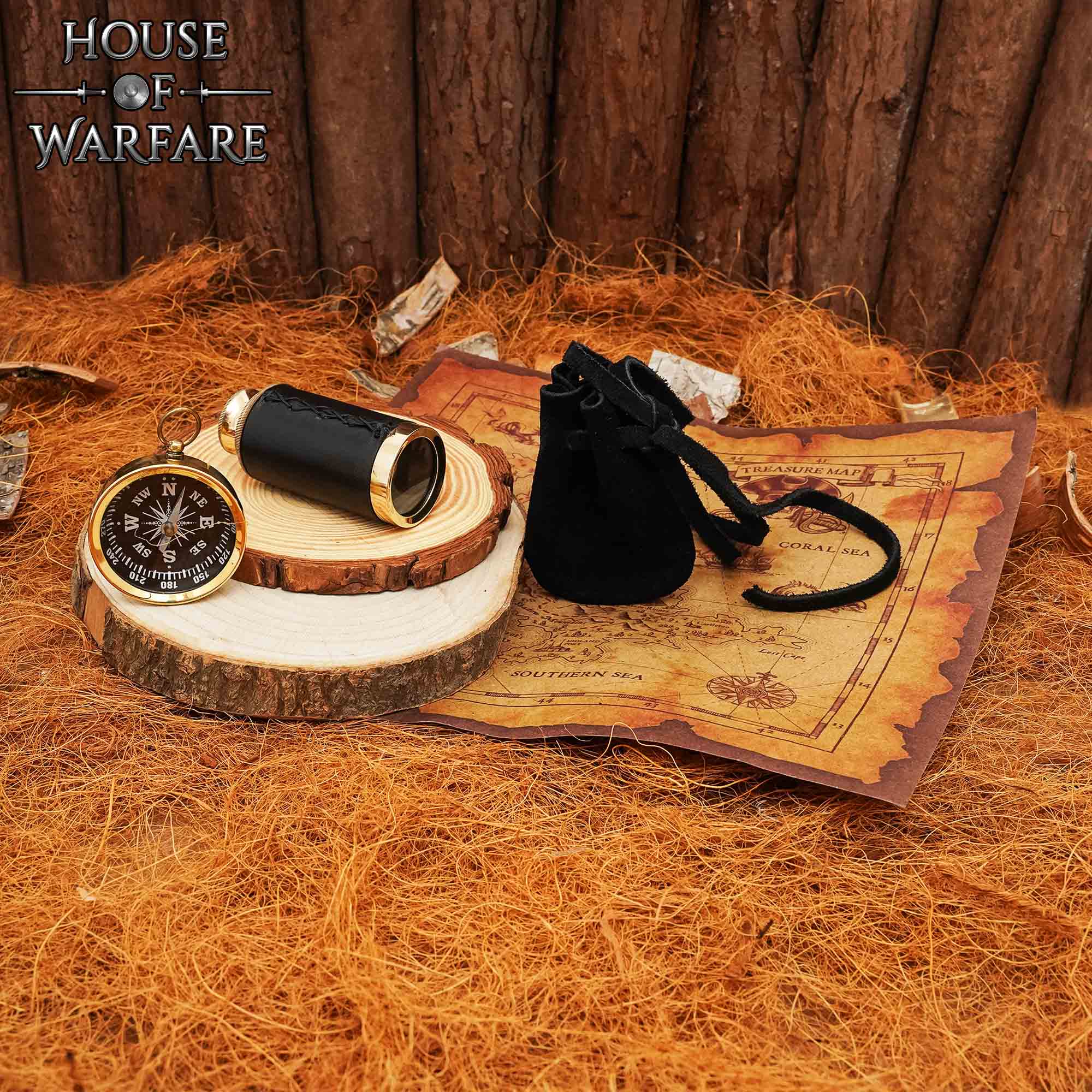 Imagen única de: Juego de Búsqueda del Tesoro Brújula Telescopio Mapa Ideal para Larp Cosplay