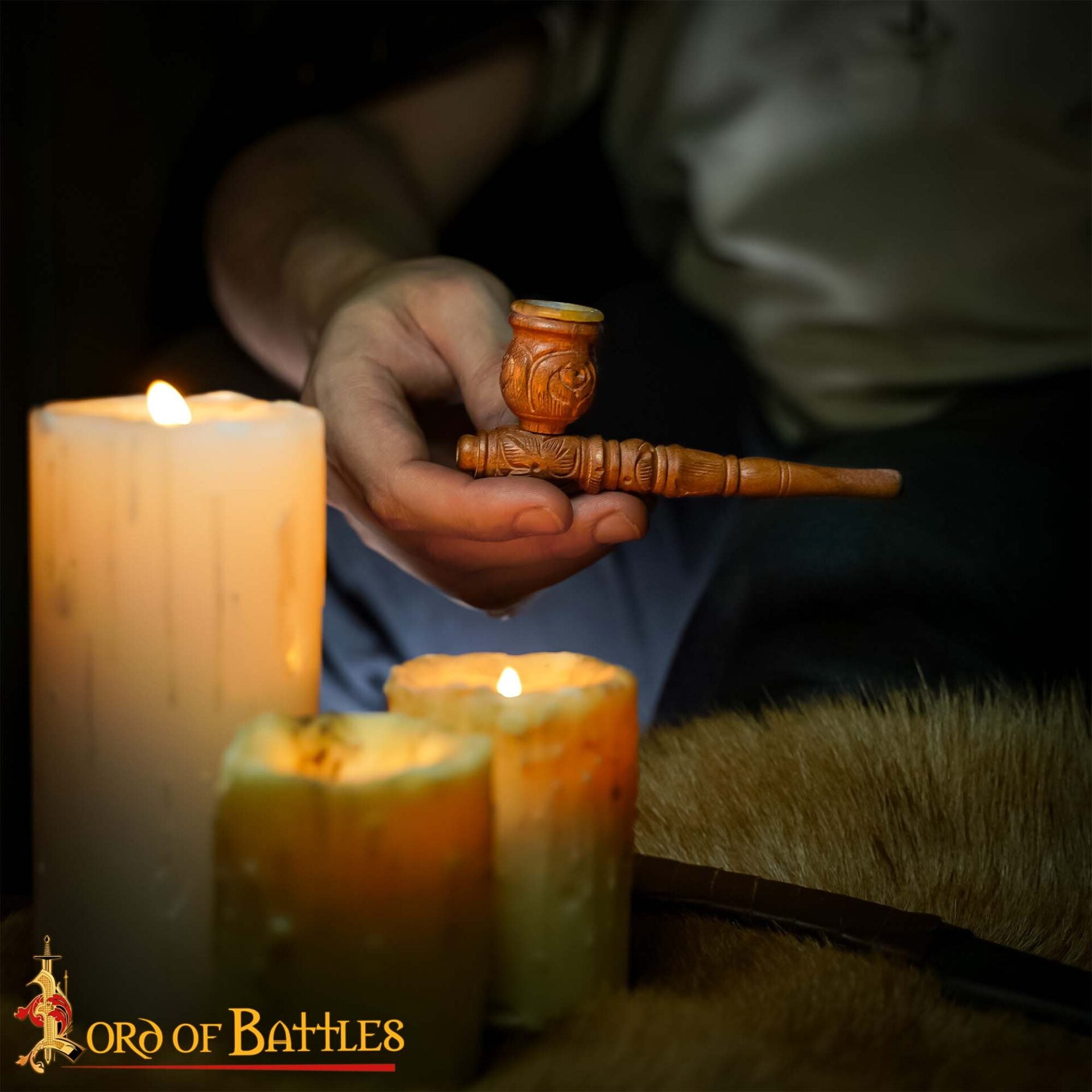 Imagen única de: Mini Pipa de Madera de Bolsillo de Madera Tallada a Mano con Grabado Vintage