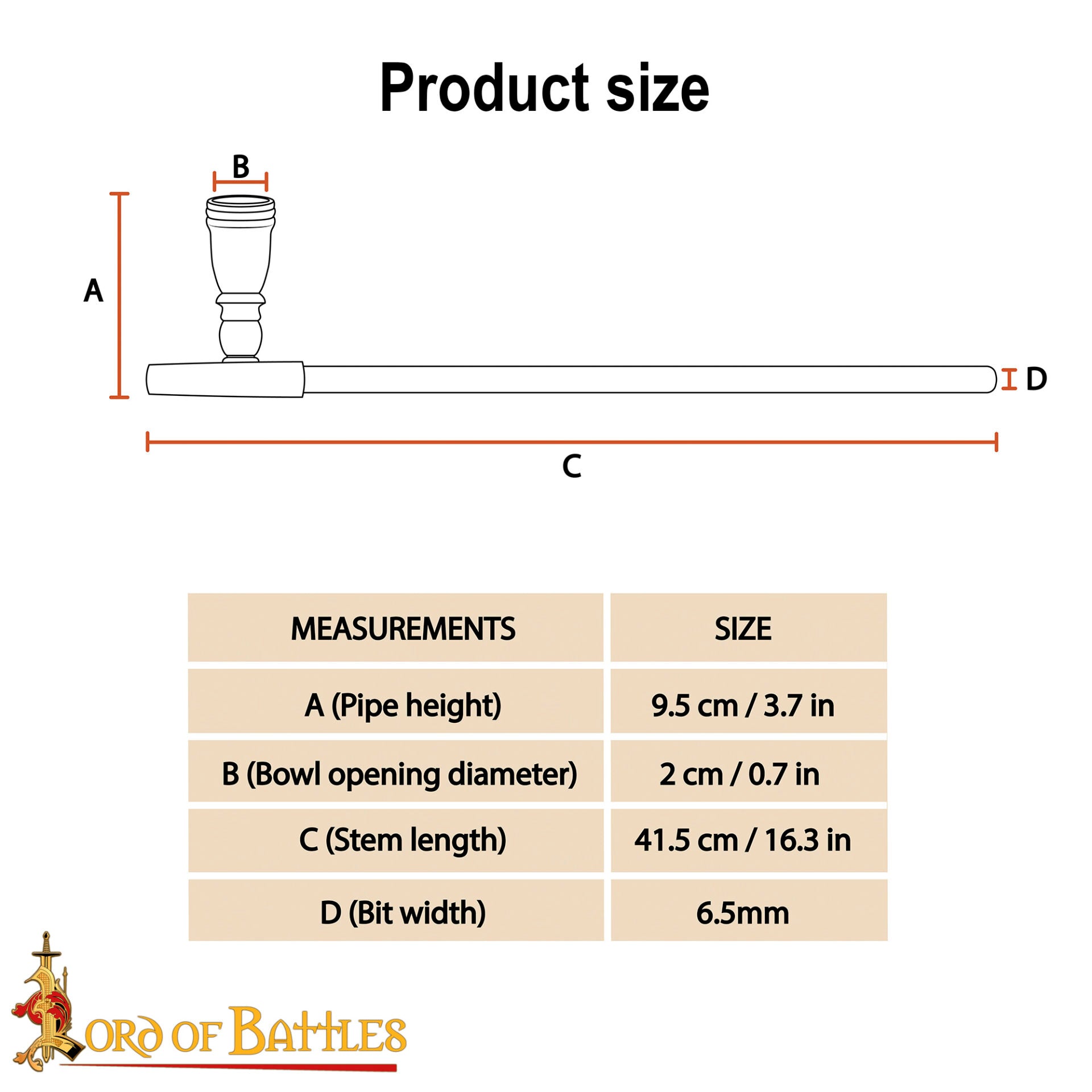 Imagen única de: Pipa Artesanal de Madera de Acacia con Incrustaciones de Estilo Medieval
