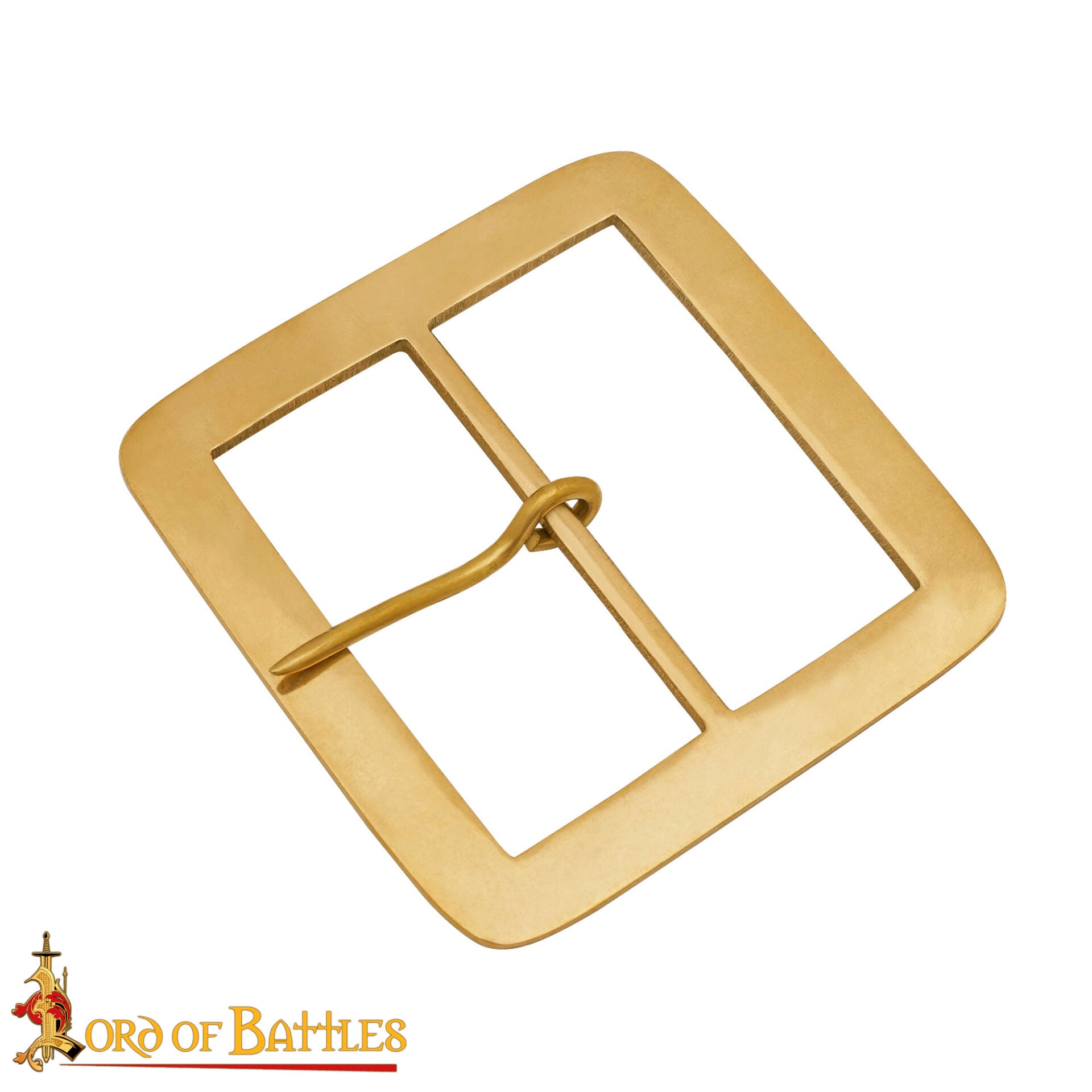 Imagen única de: Hebilla Cuadrada Medieval de Latón Macizo - 3.6" para Cinturones Anchos de Cuero y Accesorios de Disfraces