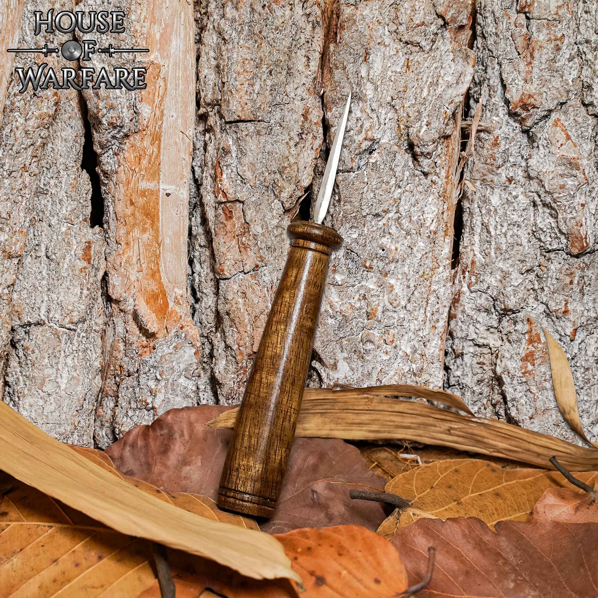 Imagen única de: Lezna de Cuero - Mango de Madera Pulida - Herramienta de Costura Tradicional