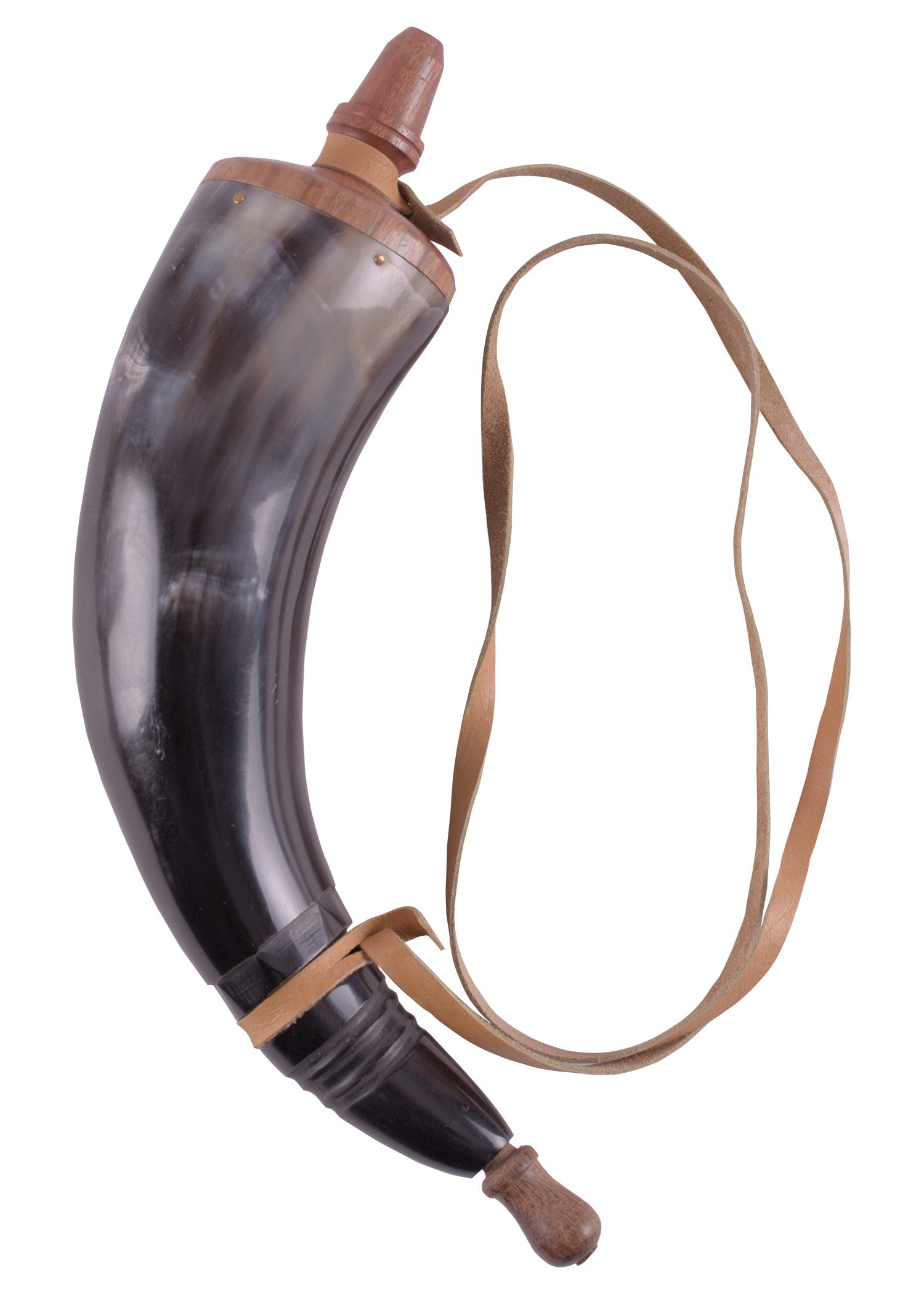 Imagen única de: Cuerno De Pólvora Con Correas De Cuero.