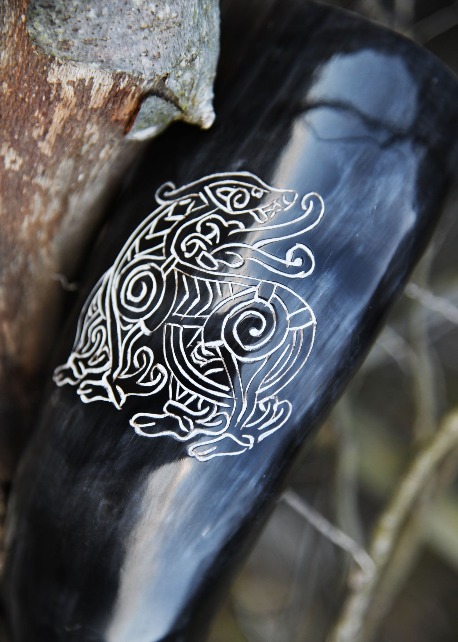 Imagen única de: Cuerno Para Beber Con Soporte - Dragón