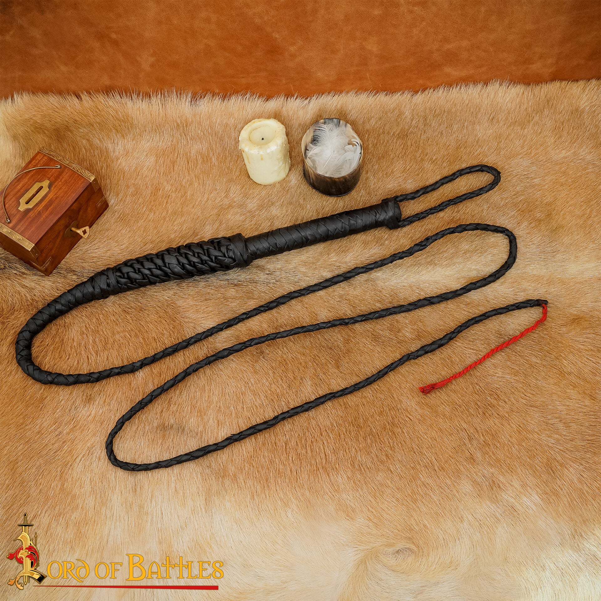 Látigo de Toro Medieval de Cuero Trenzado a Mano - Imagen 8